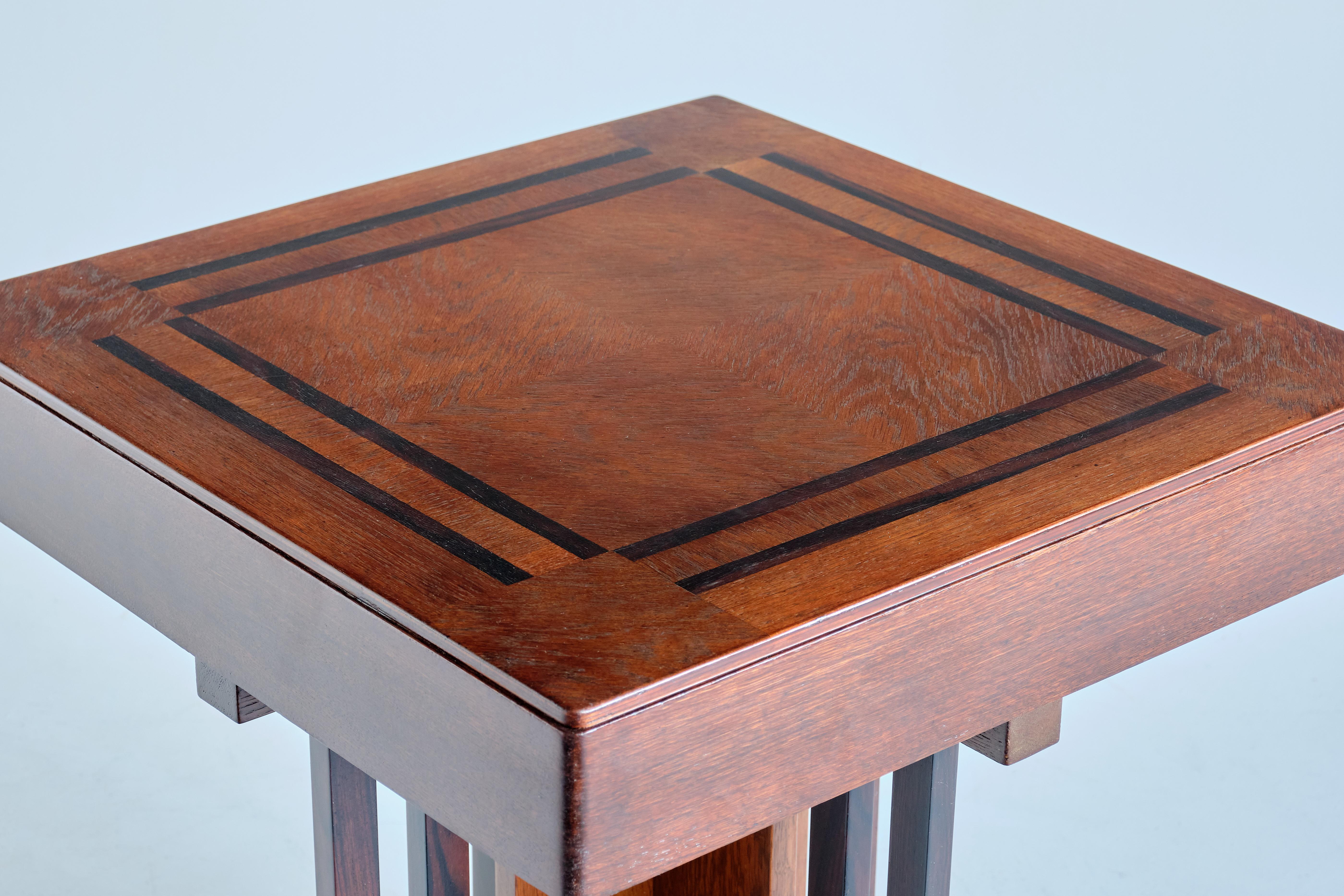 P.E.L. Izeren Side Table in Oak and Macassar Ebony, Netherlands, 1930s For Sale 3