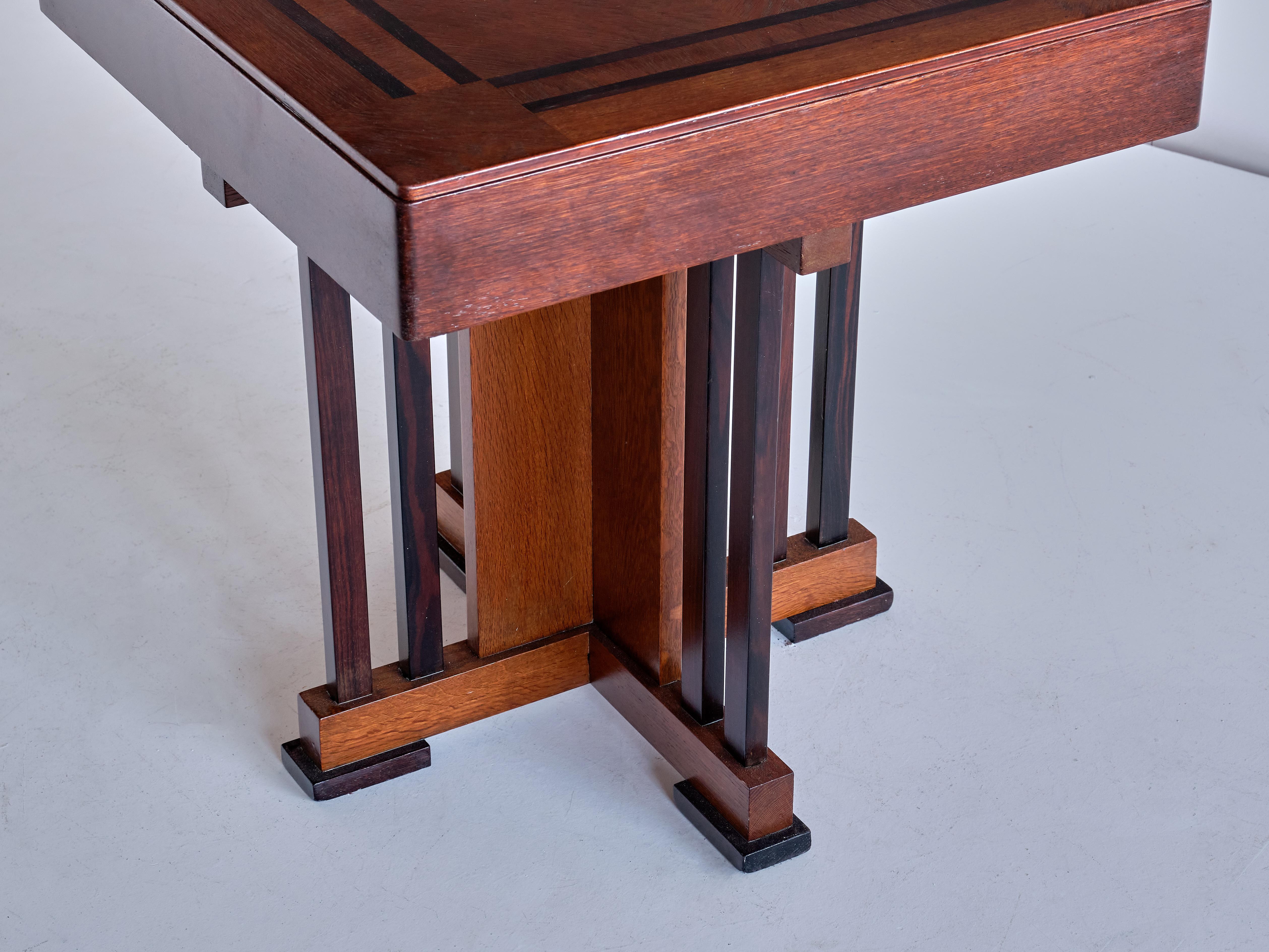 P.E.L. Izeren Side Table in Oak and Macassar Ebony, Netherlands, 1930s For Sale 2