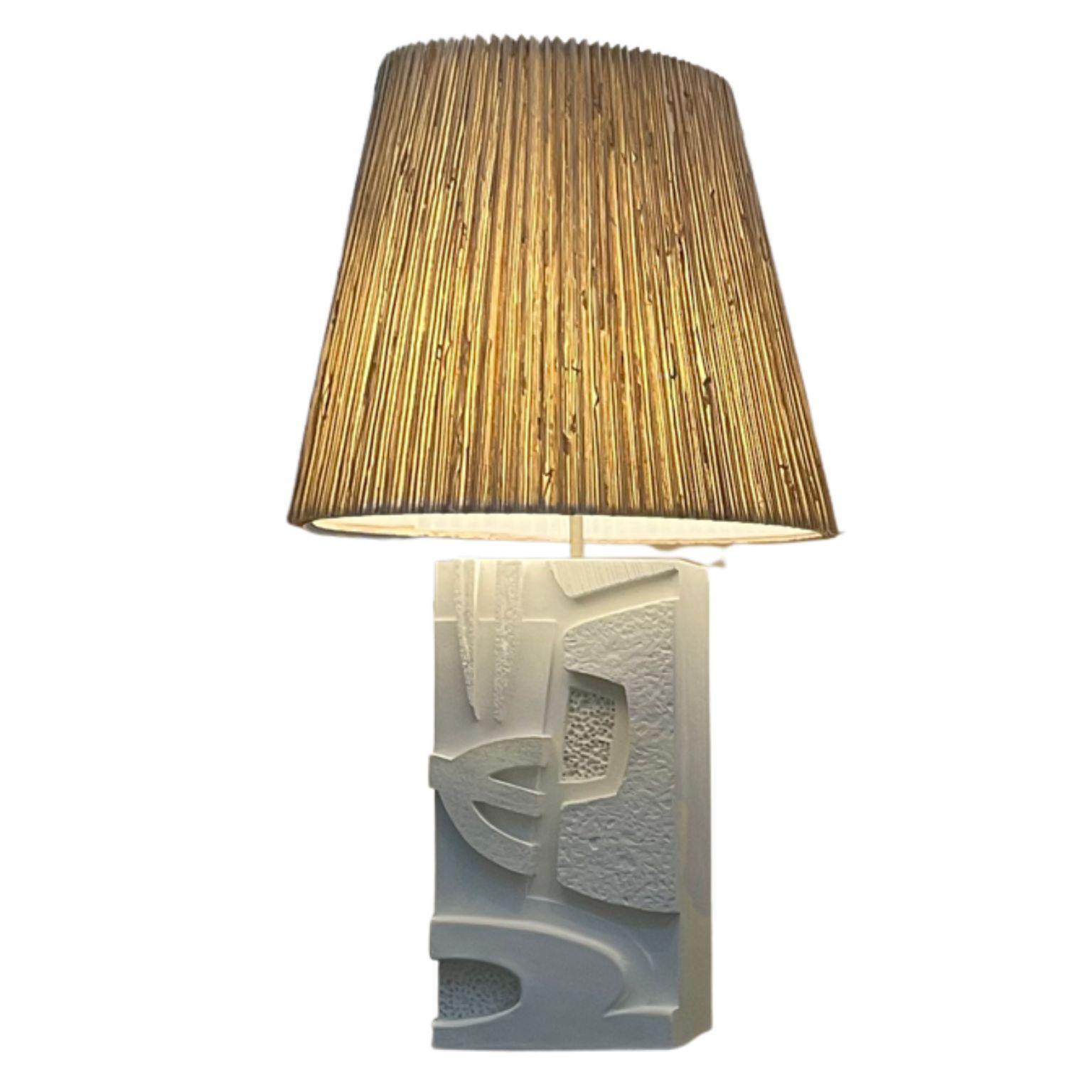 Pêle-Mêle Complementary Table Lamp 2 by Daniel Schneiger
One of a Kind.
Dimensions: D 15,3 x W 23 x H 45,8 cm.
Materials: Cast from gypsum plaster.

This lamp is part of a complementary pair inspired by the collages of Matisse, hence the name,