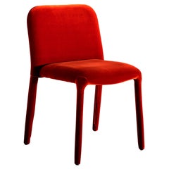 Pelè Upholstered Chair with Metal Frame in Burnt Siena Velvet by E-GGS