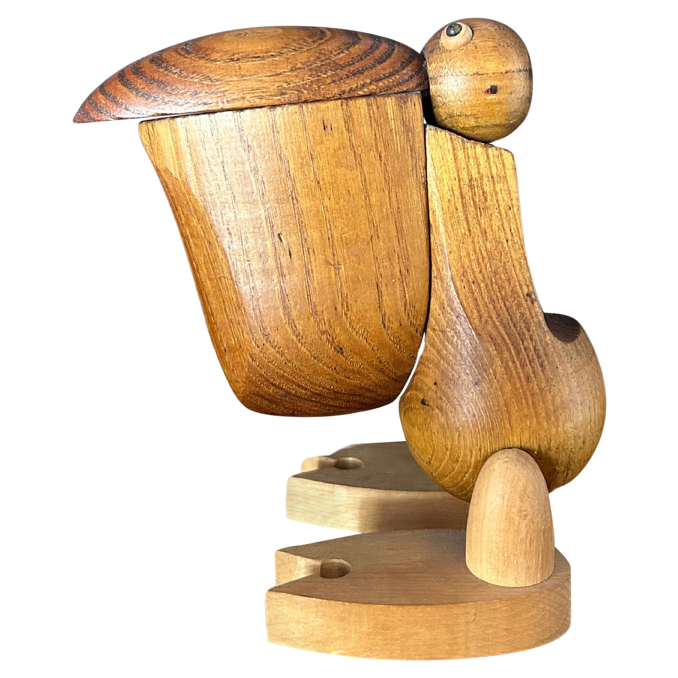 Pelican in Teak by Zoo-Line, 1970's For Sale