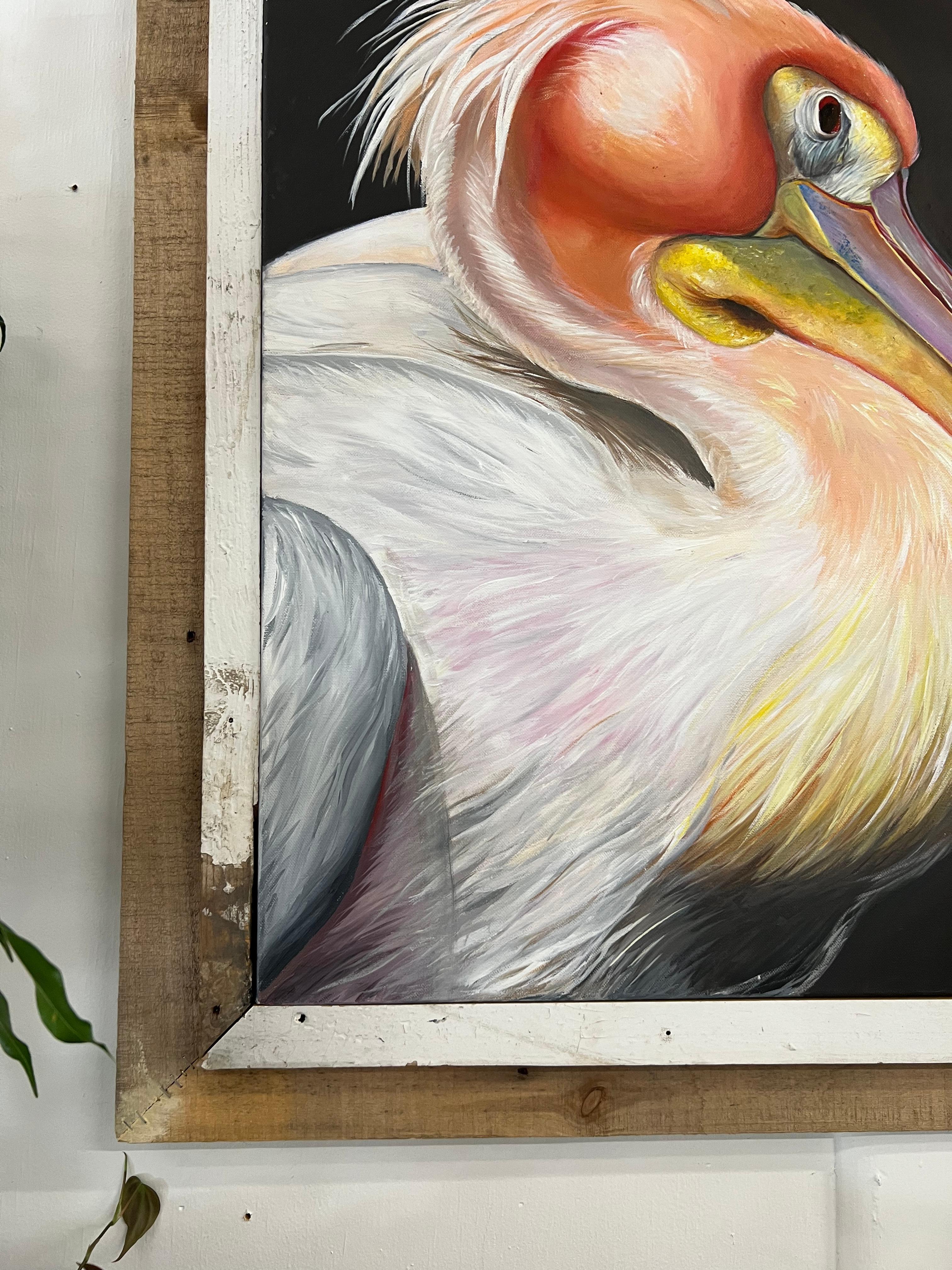 acrylic pelican painting