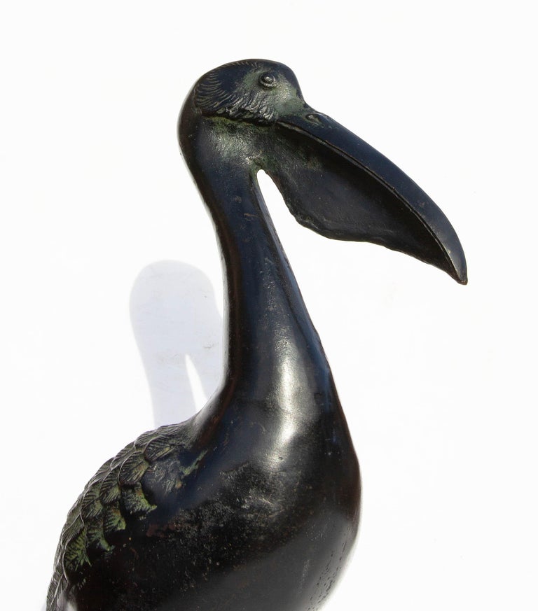 Pelican Sculpture Cast Iron at 1stDibs