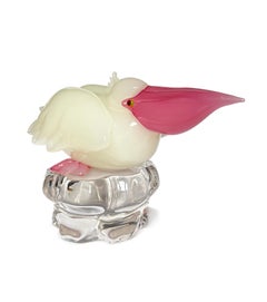 Pelican - shaped glass sculpture, Pino Signoretto, Murano, circa 1973