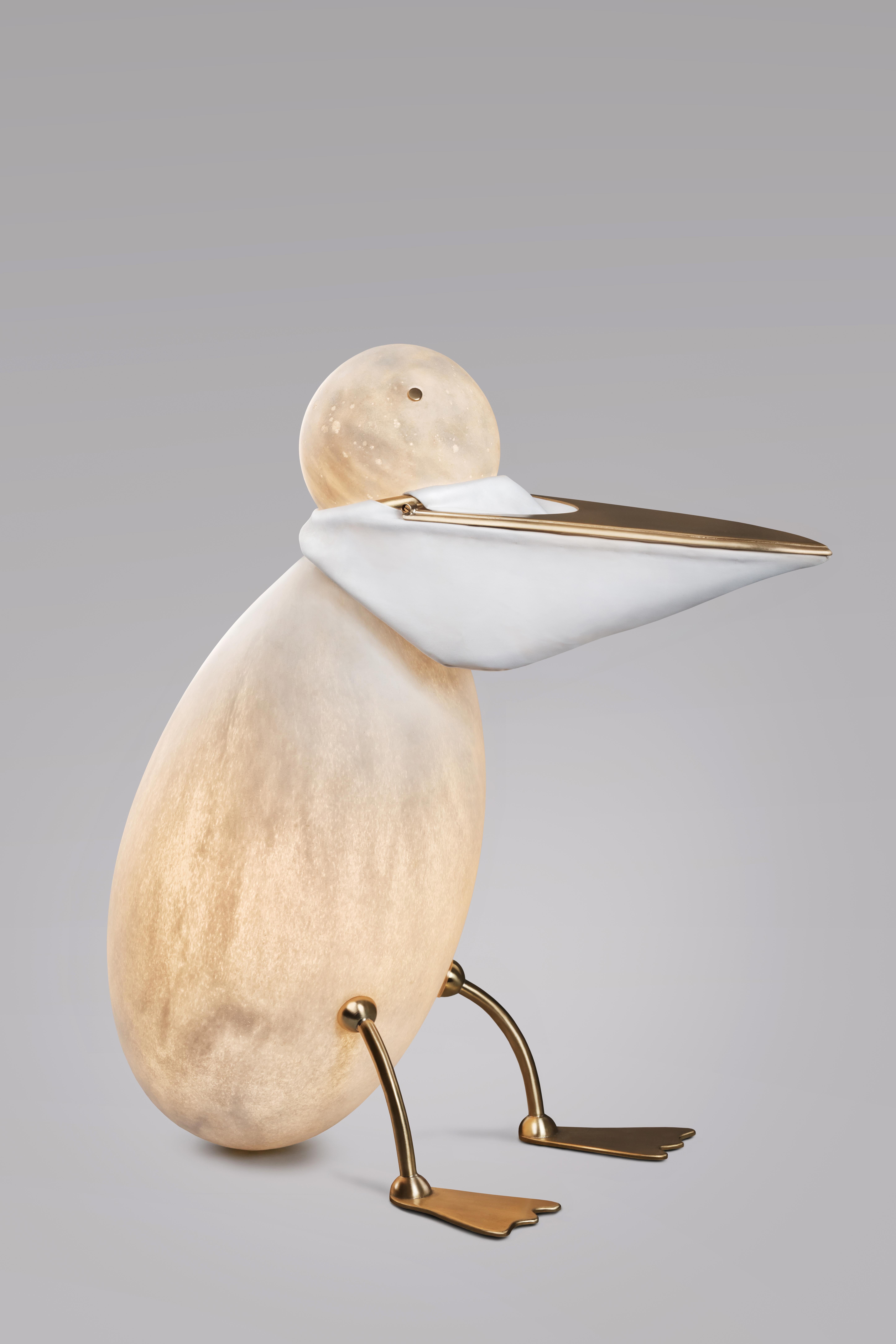 Contemporary Pelican, Unique Floor Lamp Sculpture, Ludovic Clément d’Armont