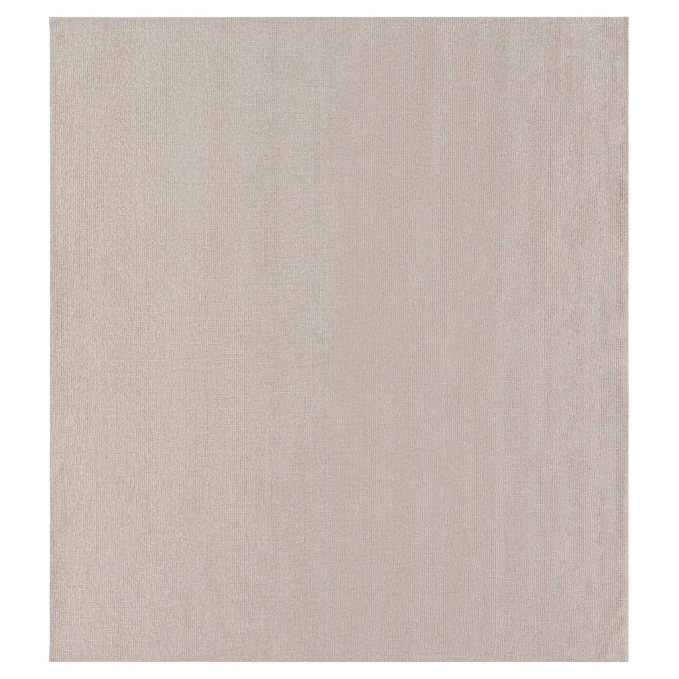 "Pellava" Modern Hand-Knotted Solid Light Beige Carpet by Doris Leslie Blau