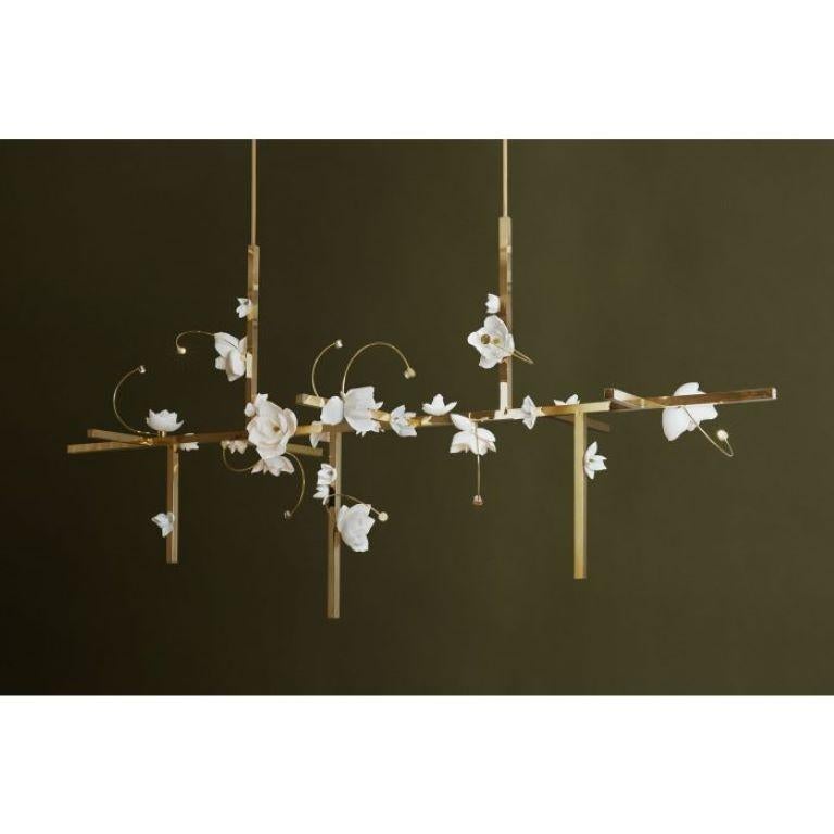 Each blossom—a unique, delicate arrangement. At once open and closed, the flower’s light and shadow lure one into its contemplative depths.

Lure transforms a flower’s transient beauty into a lasting light. In this fixture, a cast cotton paper
