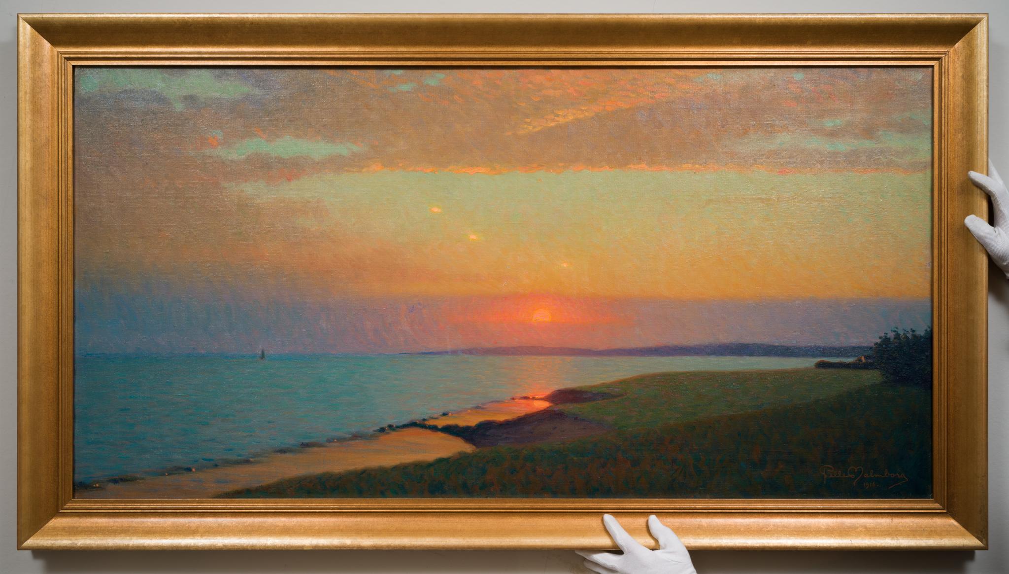 Skälderviken at Sunset, 1916, By Swedish Artist Pelle Malmborg 2