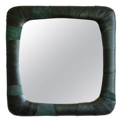 Pelle mirror by Danilo Vale – size M – with a leather upholstered frame Pelle mirror by Danilo Vale – size M – with a leather upholstered frame