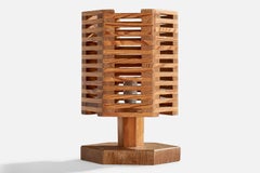 Pelle Snidare, Table Lamp, Pine, Sweden, 1970s