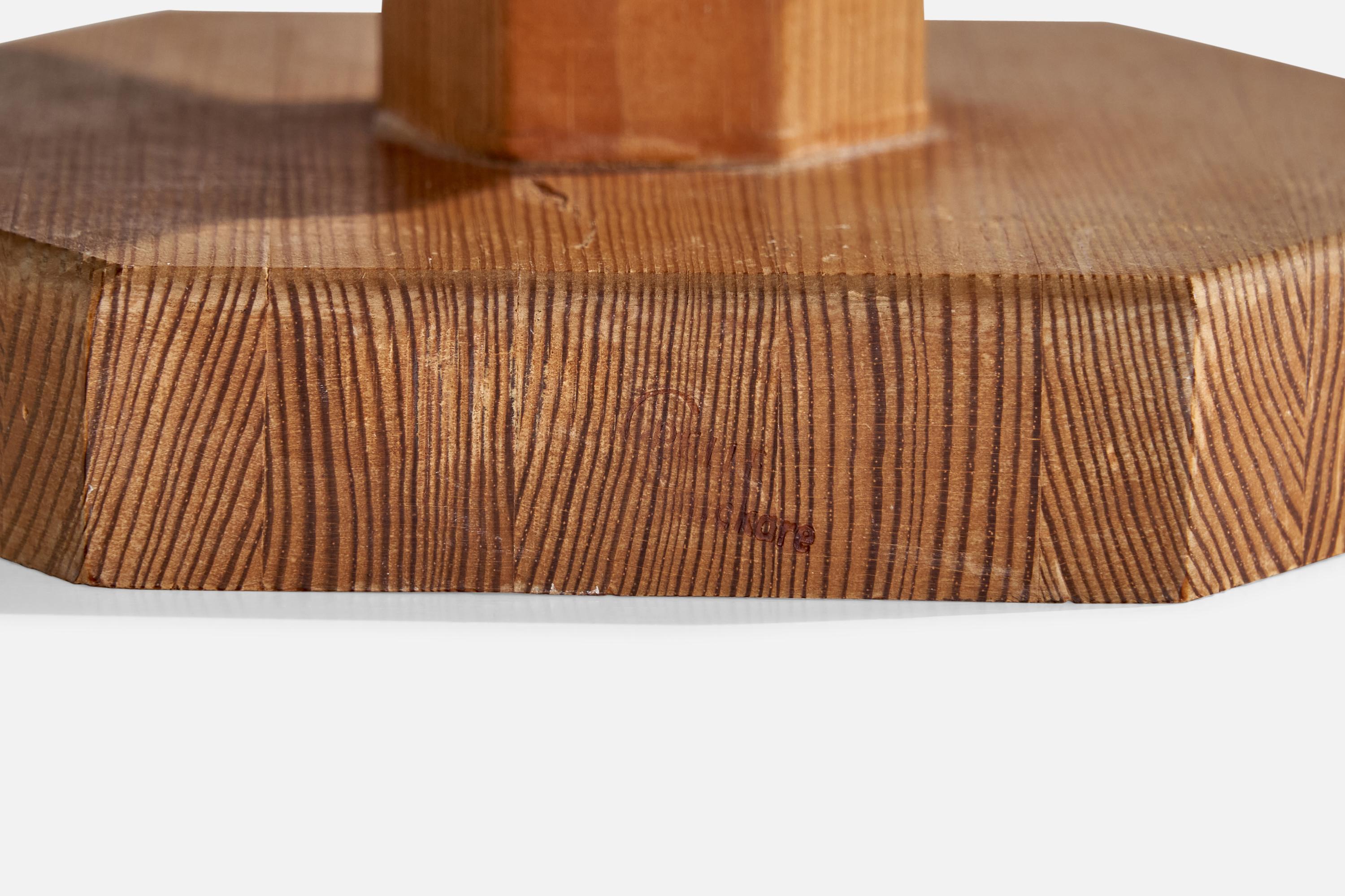 Lampe de bureau Pelle Snidare, pin, Suède, 1970 en vente 1