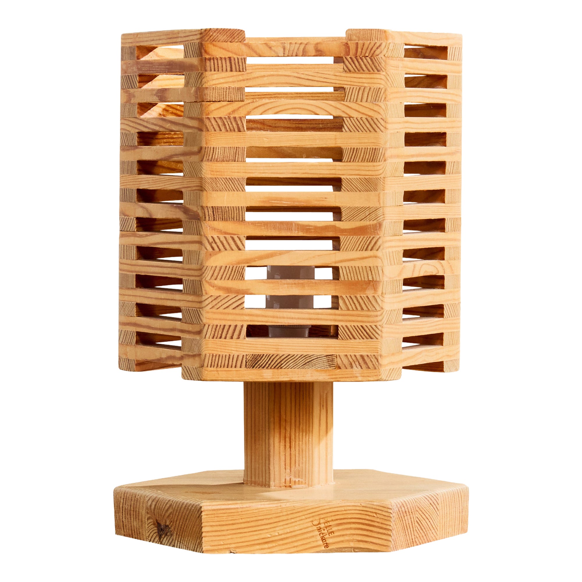 Lampe de bureau Pelle Snidare, pin, Suède, 1970 en vente