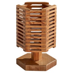 Pelle Snidare, Table Lamp, Pine, Sweden, 1970s