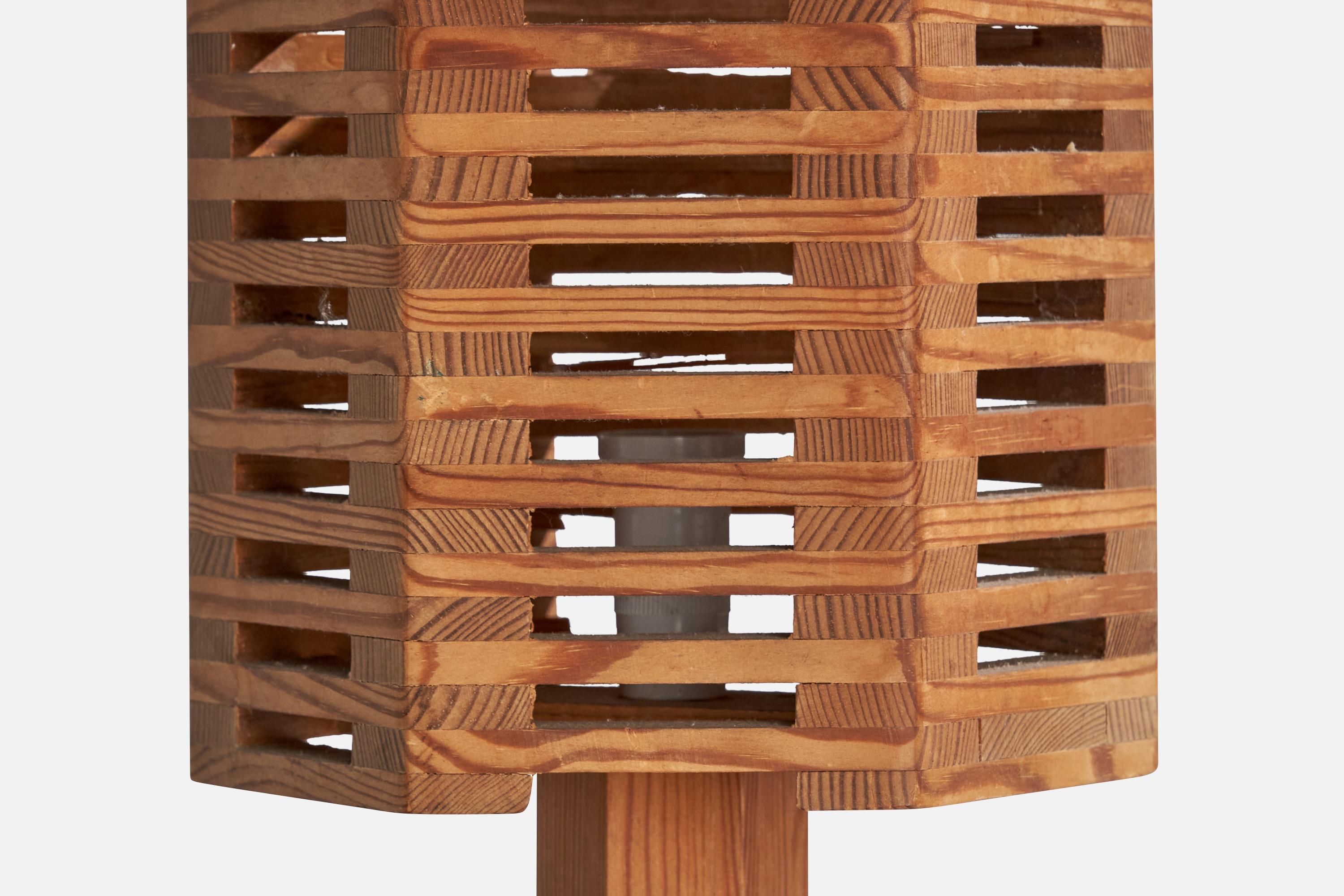 Lampes de bureau Pelle Snidare, pin, Suède, 1970 en vente 6