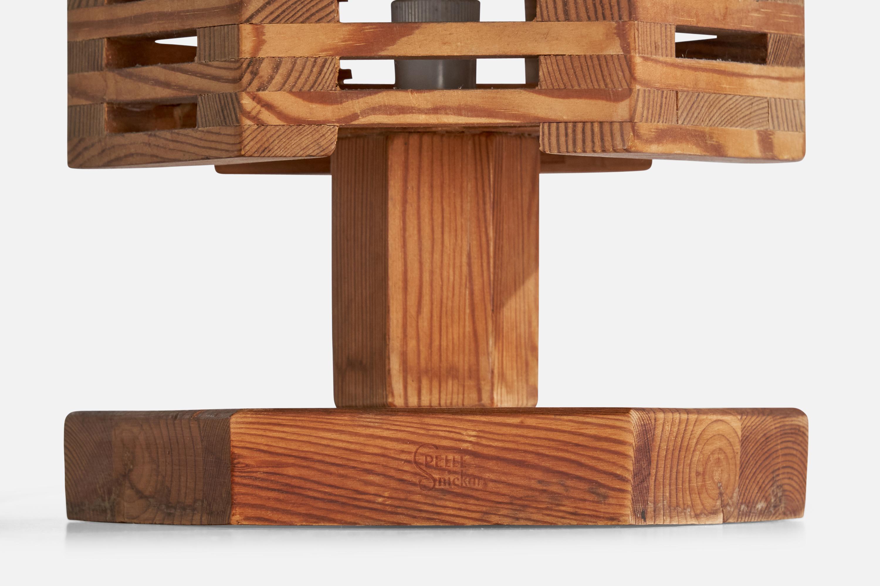 Lampes de bureau Pelle Snidare, pin, Suède, 1970 en vente 7