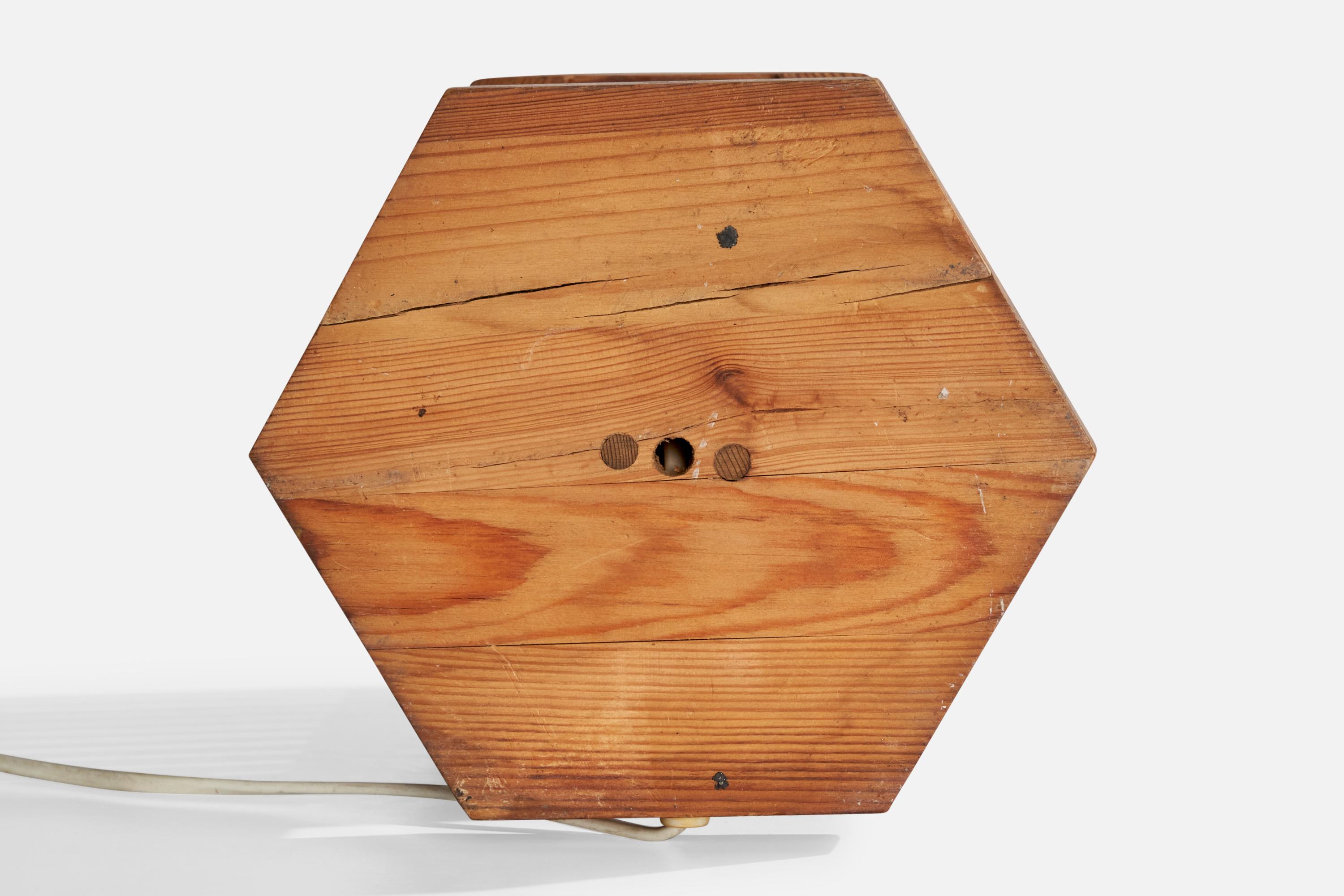 Fin du 20e siècle Lampes de bureau Pelle Snidare, pin, Suède, 1970 en vente