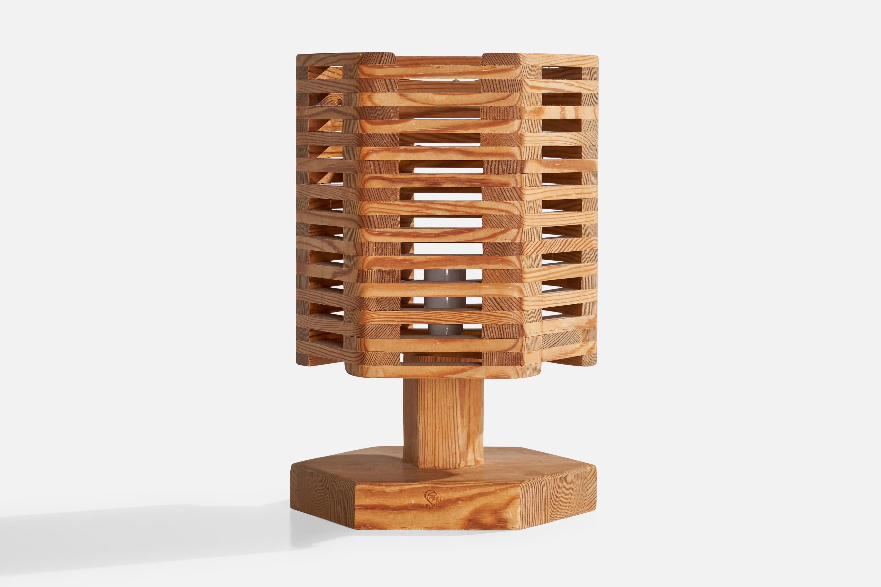 Lampes de bureau Pelle Snidare, pin, Suède, 1970 en vente 1