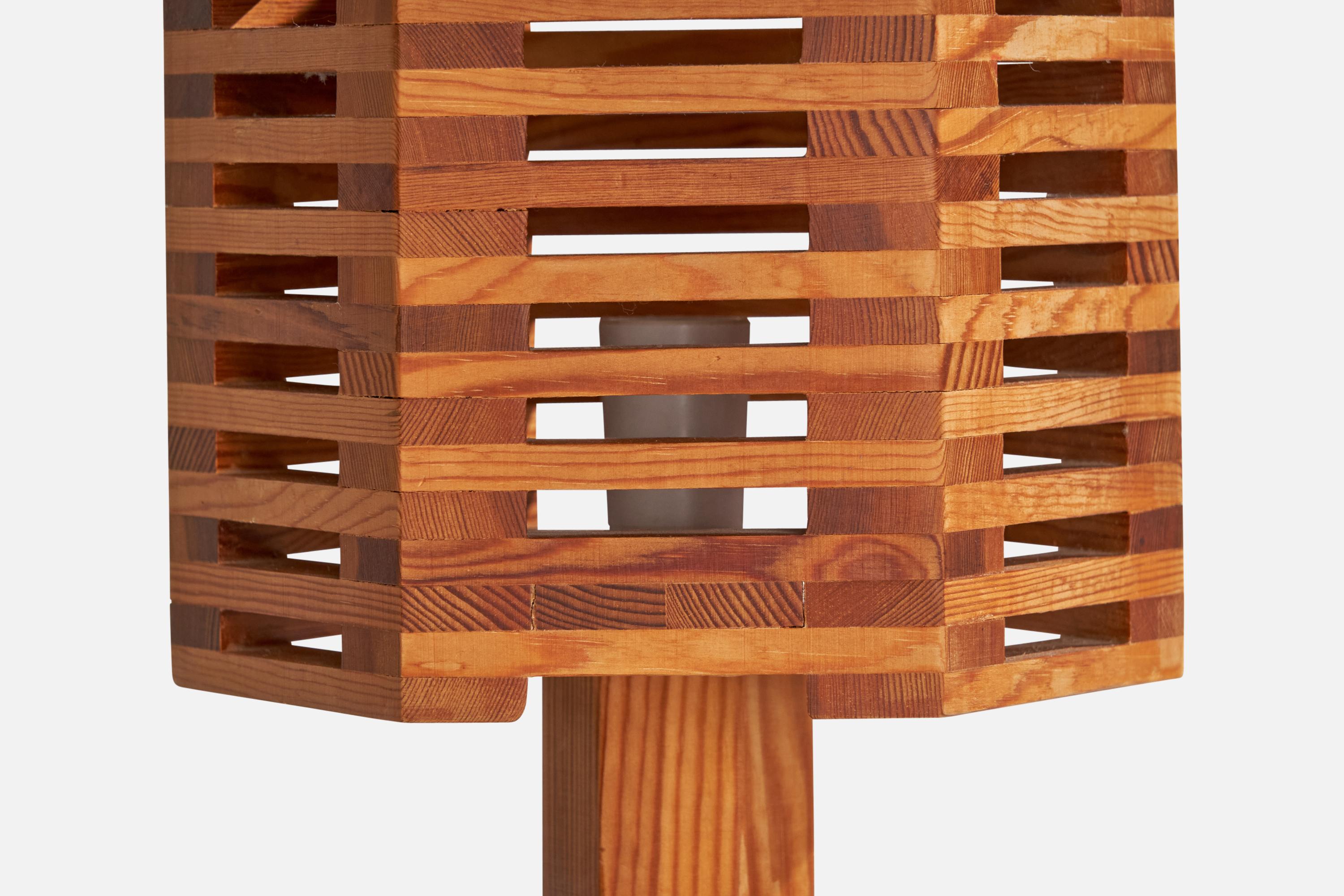 Lampes de bureau Pelle Snidare, pin, Suède, 1970 en vente 2