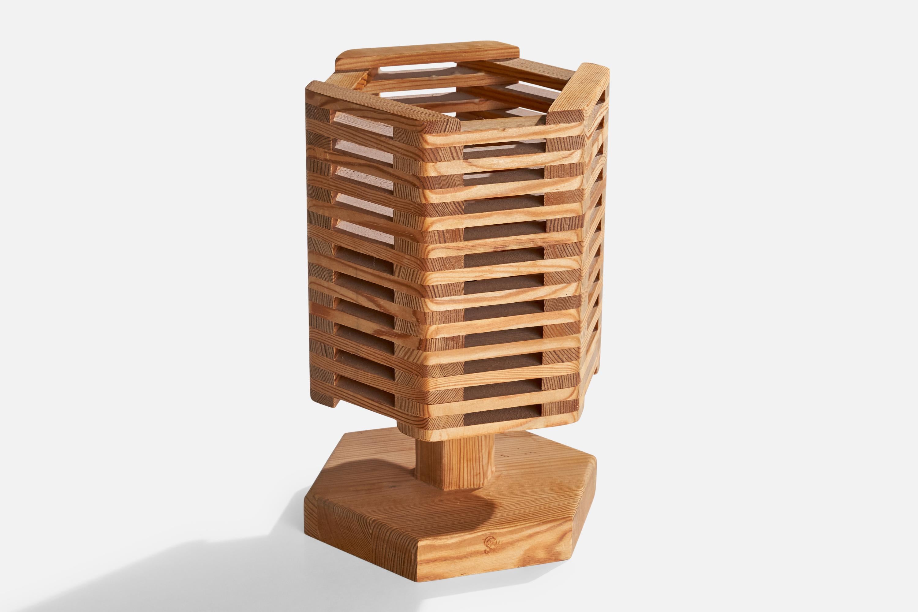 Lampes de bureau Pelle Snidare, pin, Suède, 1970 en vente 2
