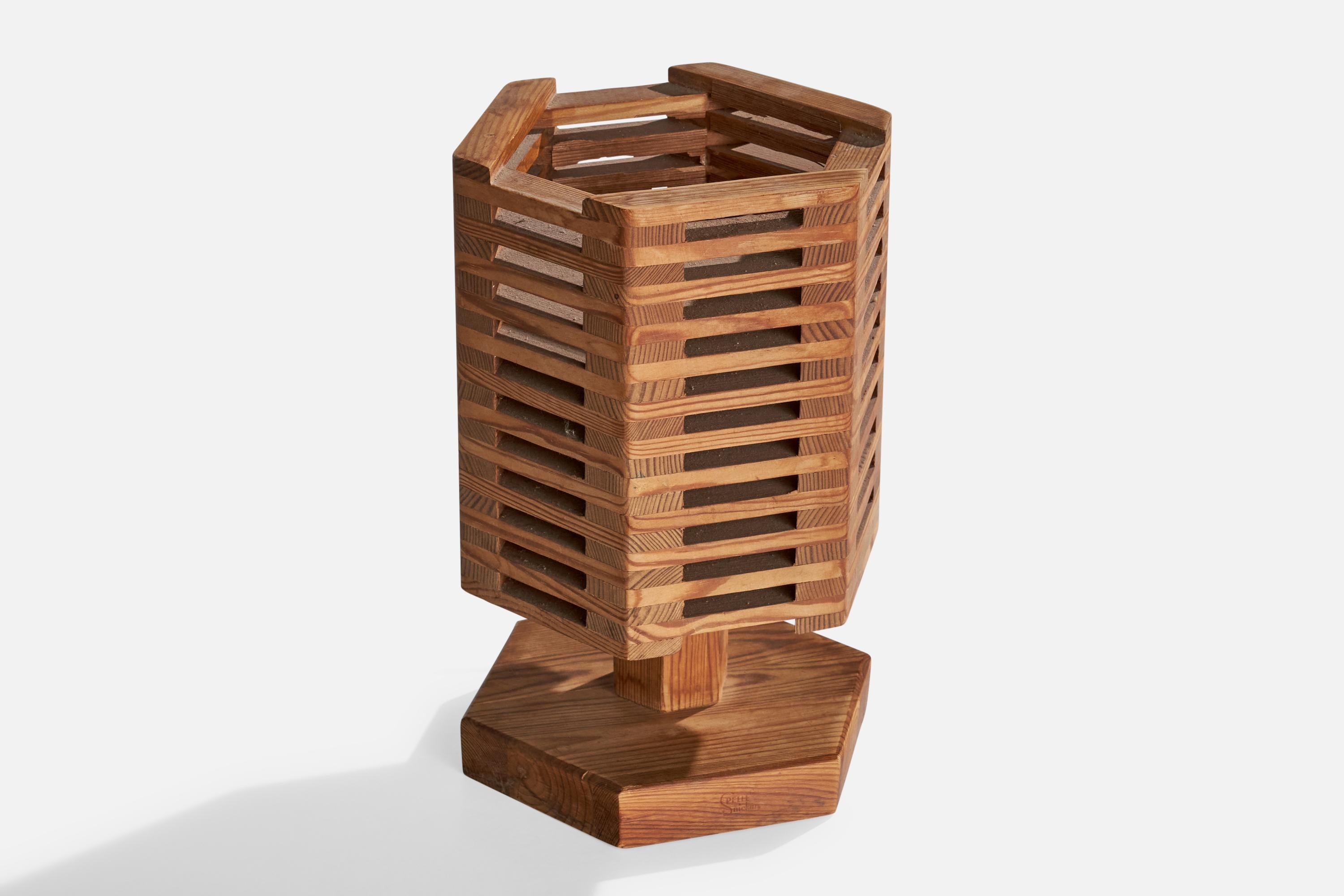 Lampes de bureau Pelle Snidare, pin, Suède, 1970 en vente 3