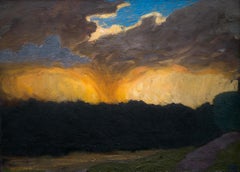 A Tornado by Swedish Artist Pelle Swedlund, Early 1900s, Oil on Canvas