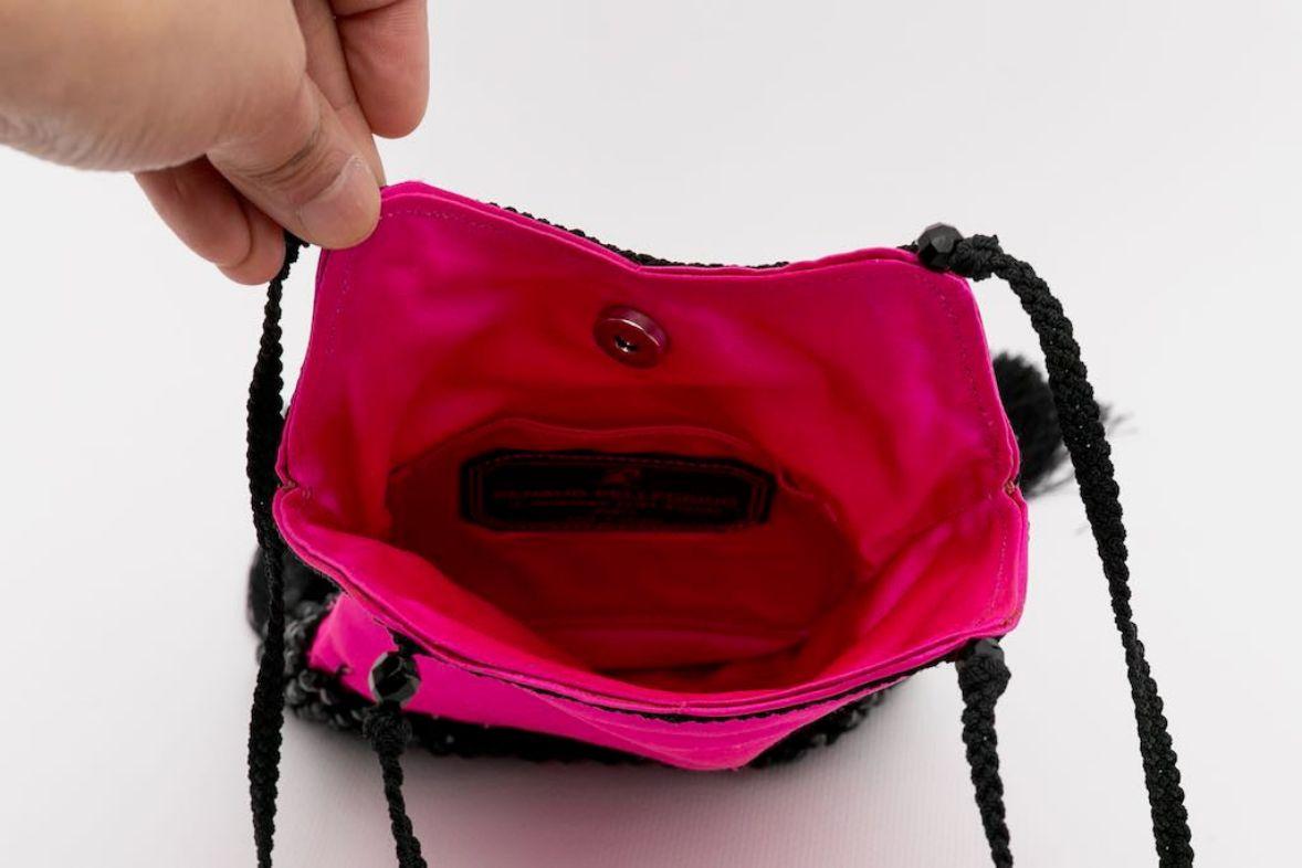 Pellegrino Pink Satin Bag In Good Condition For Sale In SAINT-OUEN-SUR-SEINE, FR