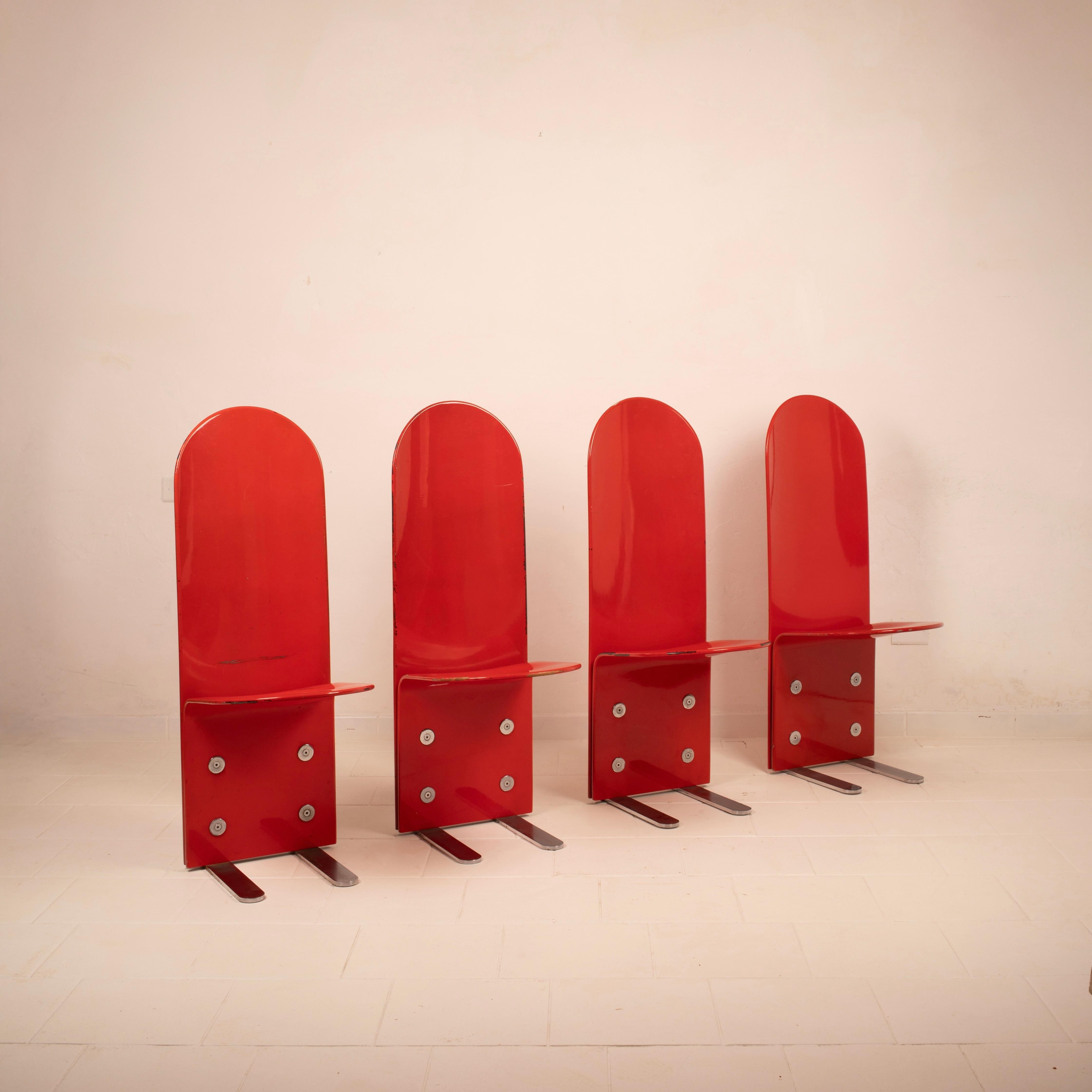 Italian Pellicano Chairs by Luigi Saccardo for Arrmet, 1975 in vendita