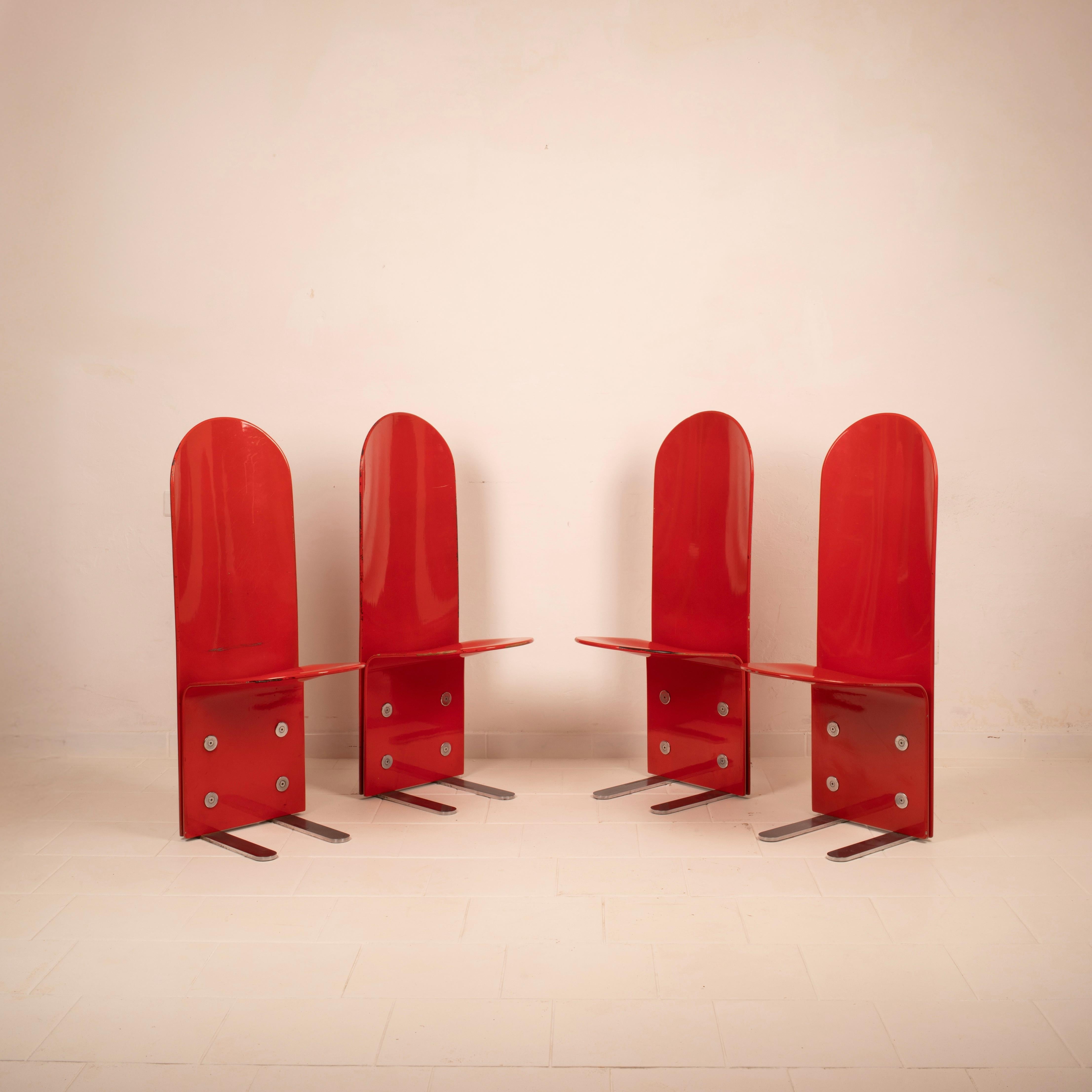Late 20th Century Pellicano Chairs by Luigi Saccardo for Arrmet, 1975 in vendita