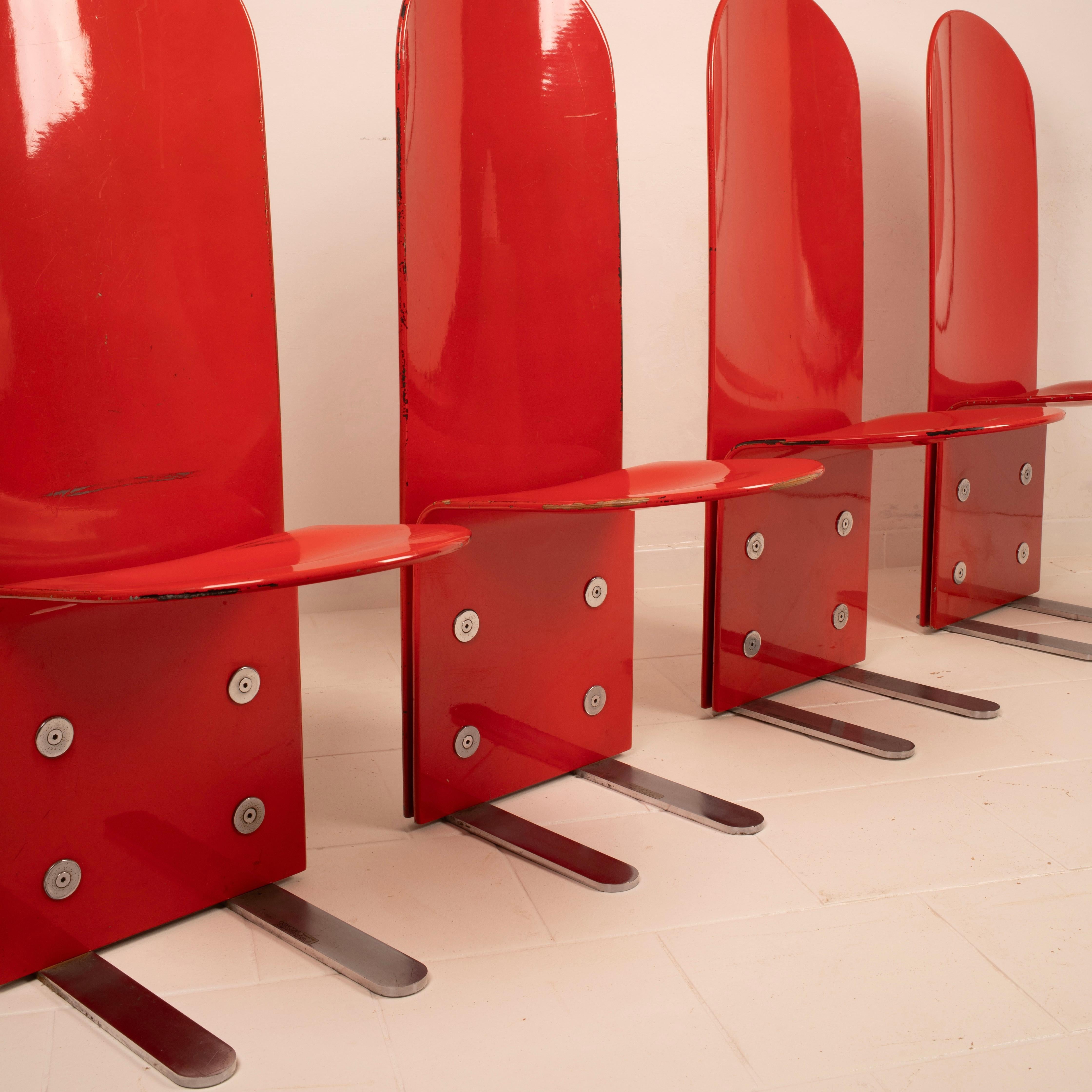Italian Pellicano Chairs by Luigi Saccardo for Arrmet, 1975 Set of 2 in vendita
