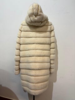 Pellicceria Vezzoli Italian White Mink Fur Coat M