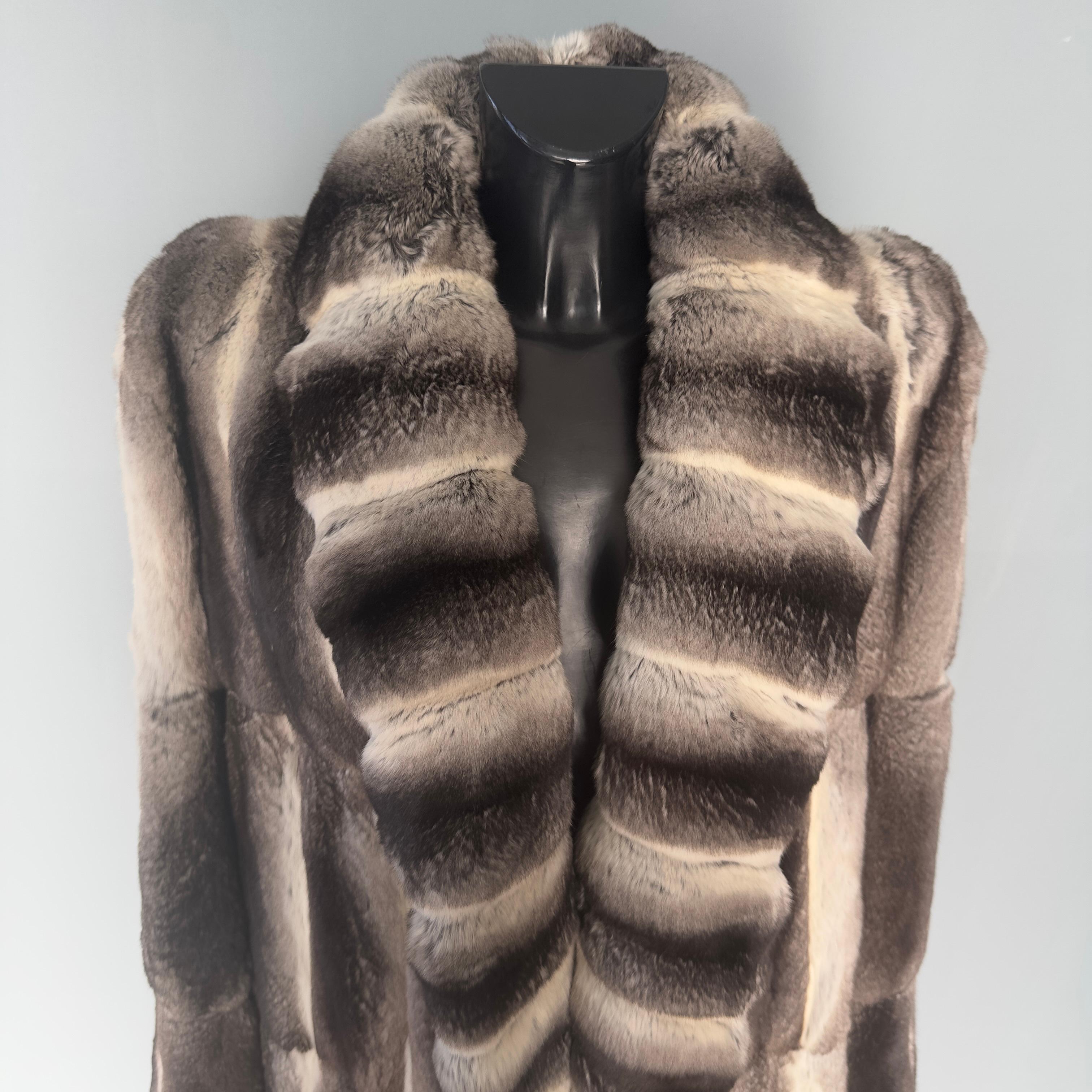 Handcrafted natural chinchilla fur coat, 2000s For Sale 3