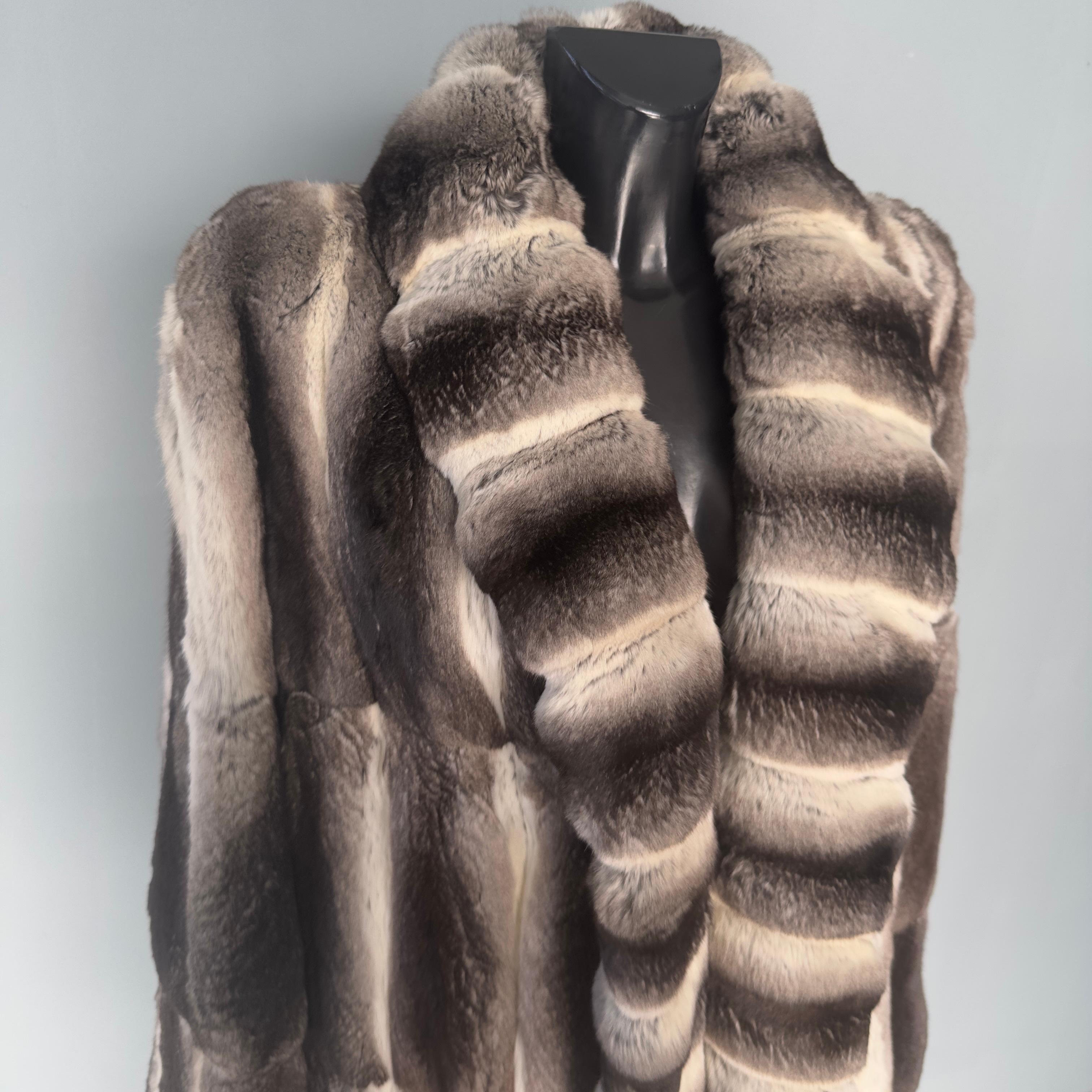 Handcrafted natural chinchilla fur coat, 2000s For Sale 4
