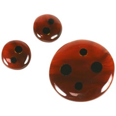 Vintage Pellini Bijoux Bakelite Dot Set