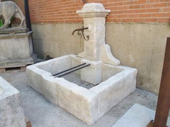 Pelonne Single Pillar Carved Limestone Wall Fountain from Provence, France