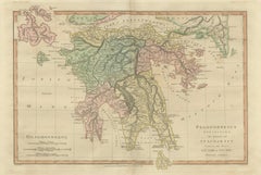 Peloponnesus Classical Map — Travels of Anacharsis Greece, Wilkinson c1818