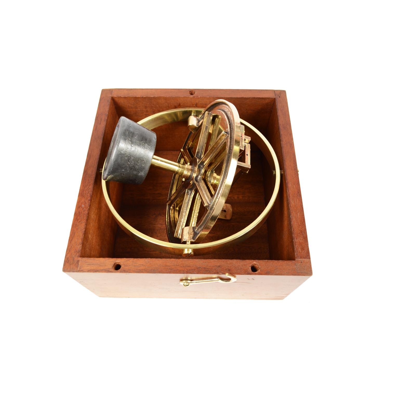 Pelorus Made in 1920s of Brass, Made in New York with Original Mahogany Box 3