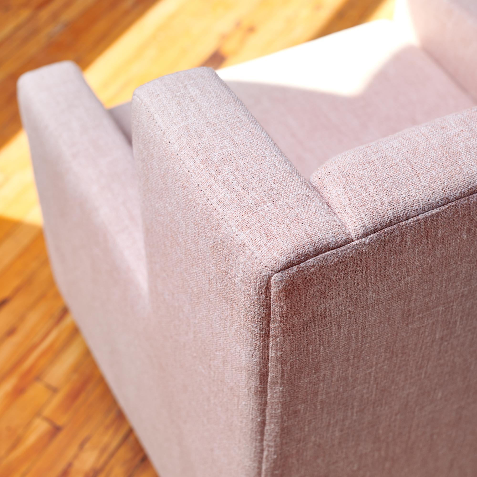 Pink Pelota Lounge Chair with Walnut Feet  Gil Melott Bespoke For Sale 3