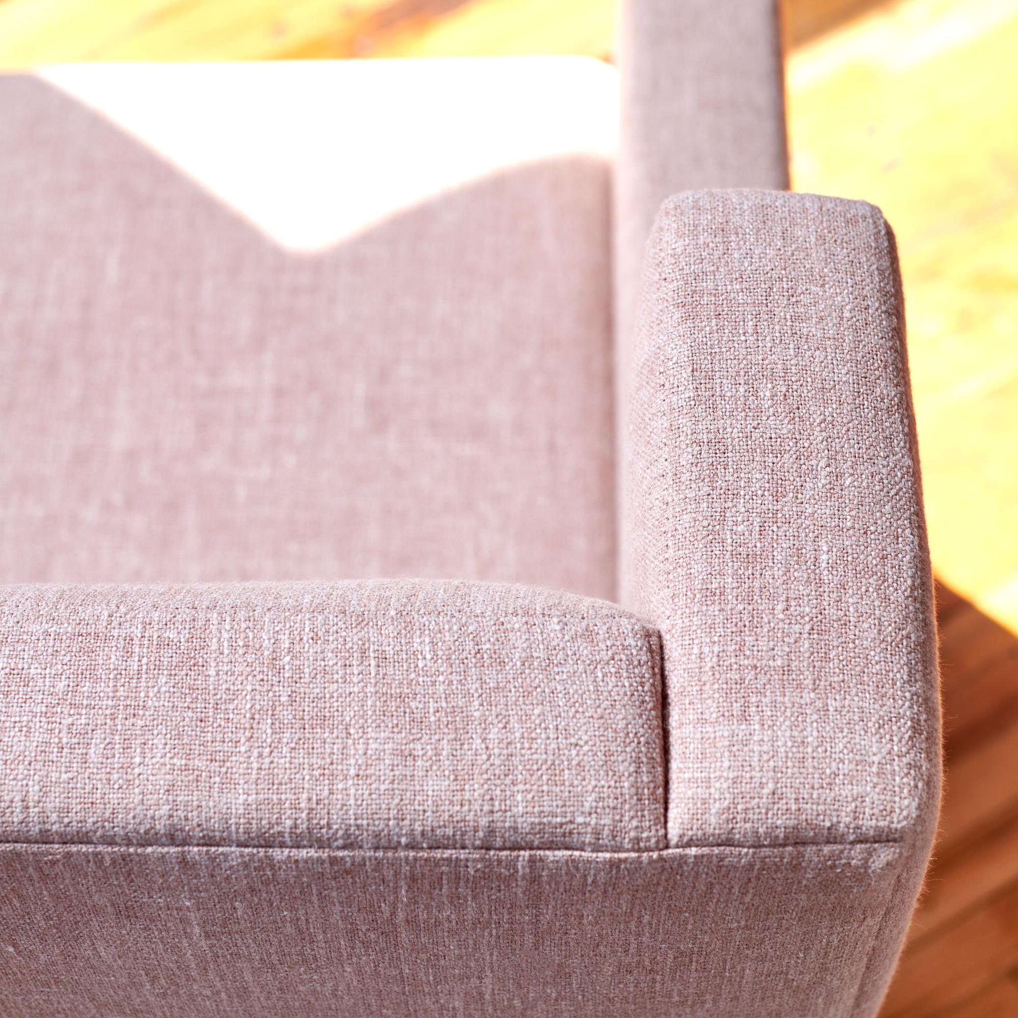 Pink Pelota Lounge Chair with Walnut Feet  Gil Melott Bespoke For Sale 4