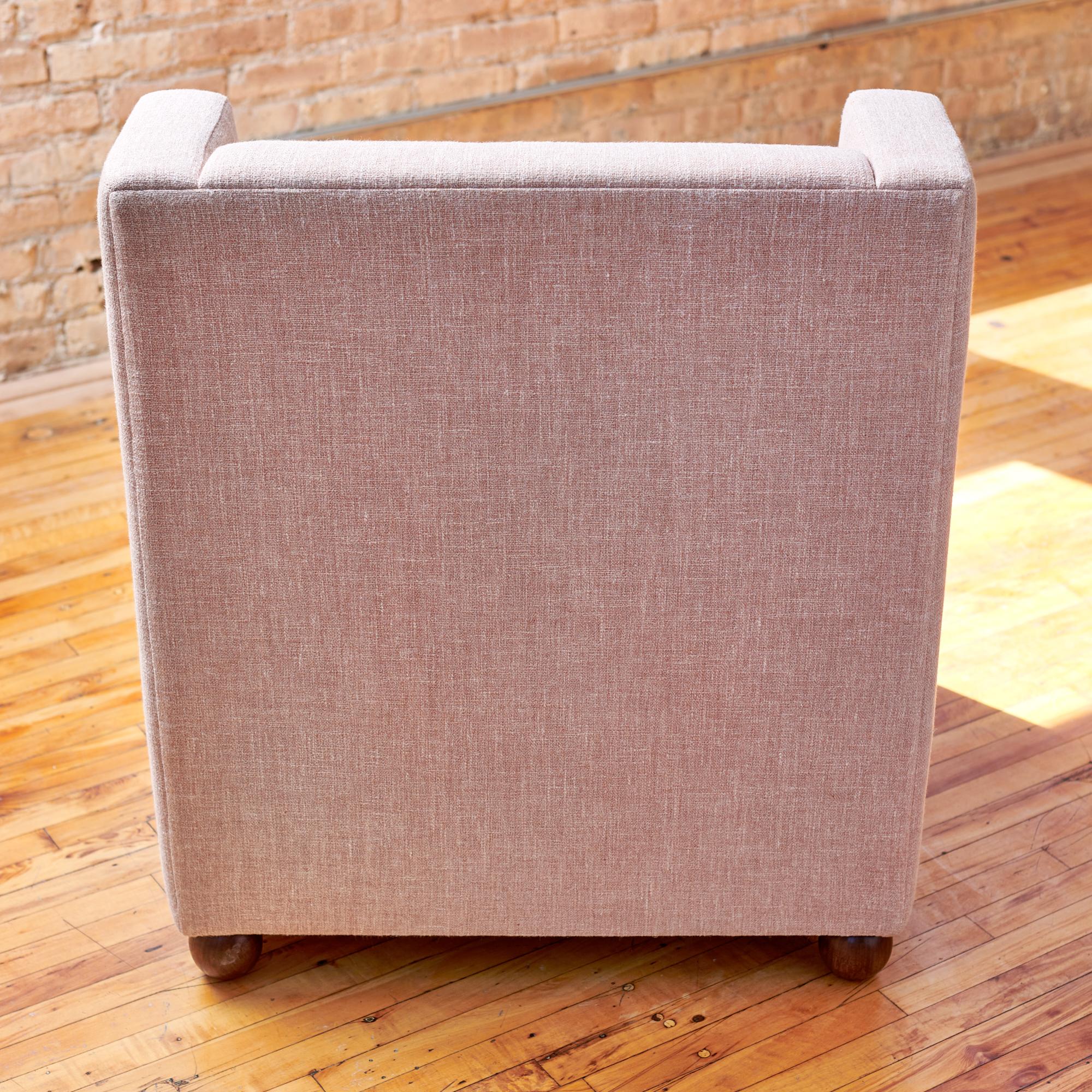 Pink Pelota Lounge Chair with Walnut Feet  Gil Melott Bespoke For Sale 5
