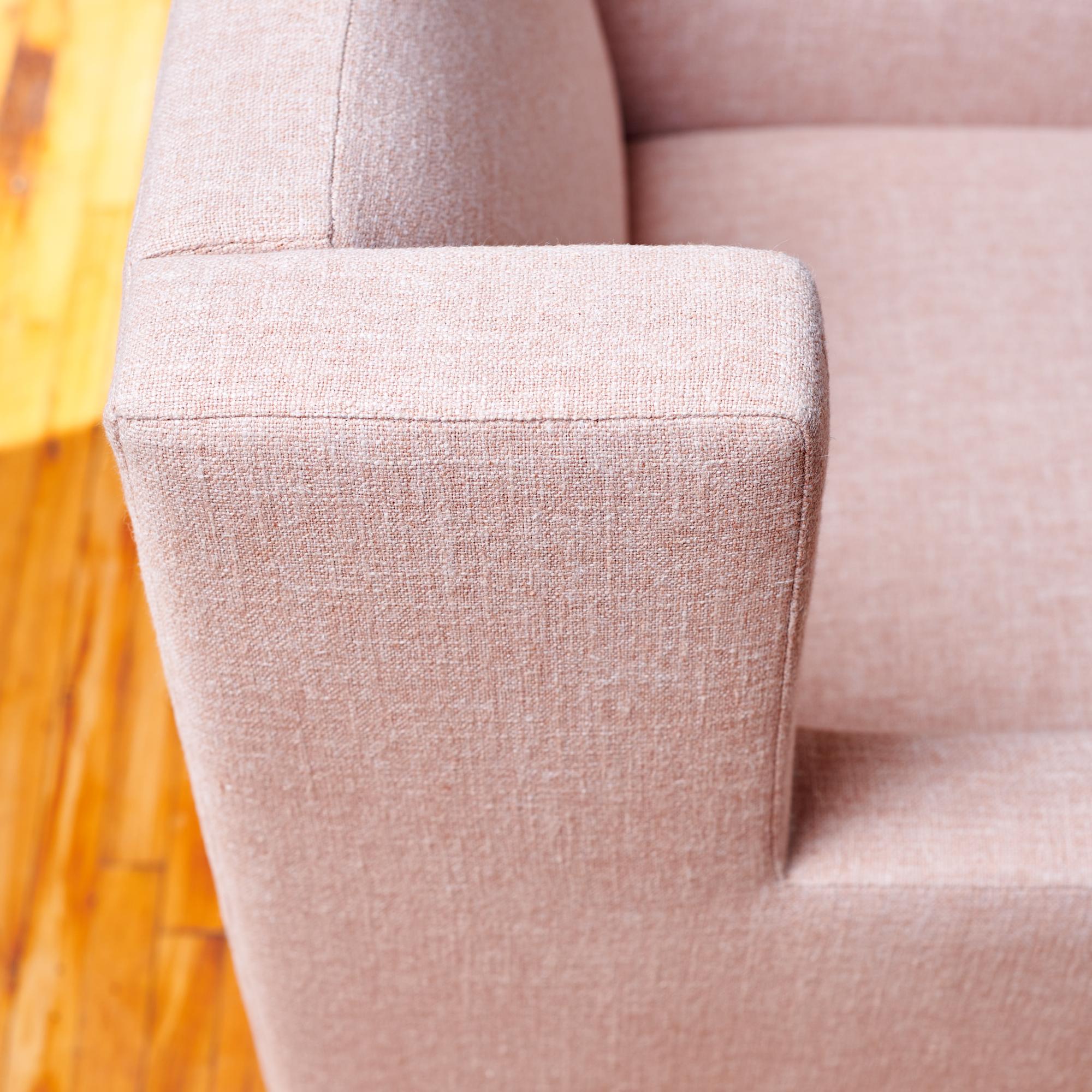 Wood Pink Pelota Lounge Chair with Walnut Feet  Gil Melott Bespoke For Sale