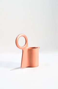 Pelota Pitcher in Matte Pink Glazed Ceramic by Eguiarte & Eguiarte
