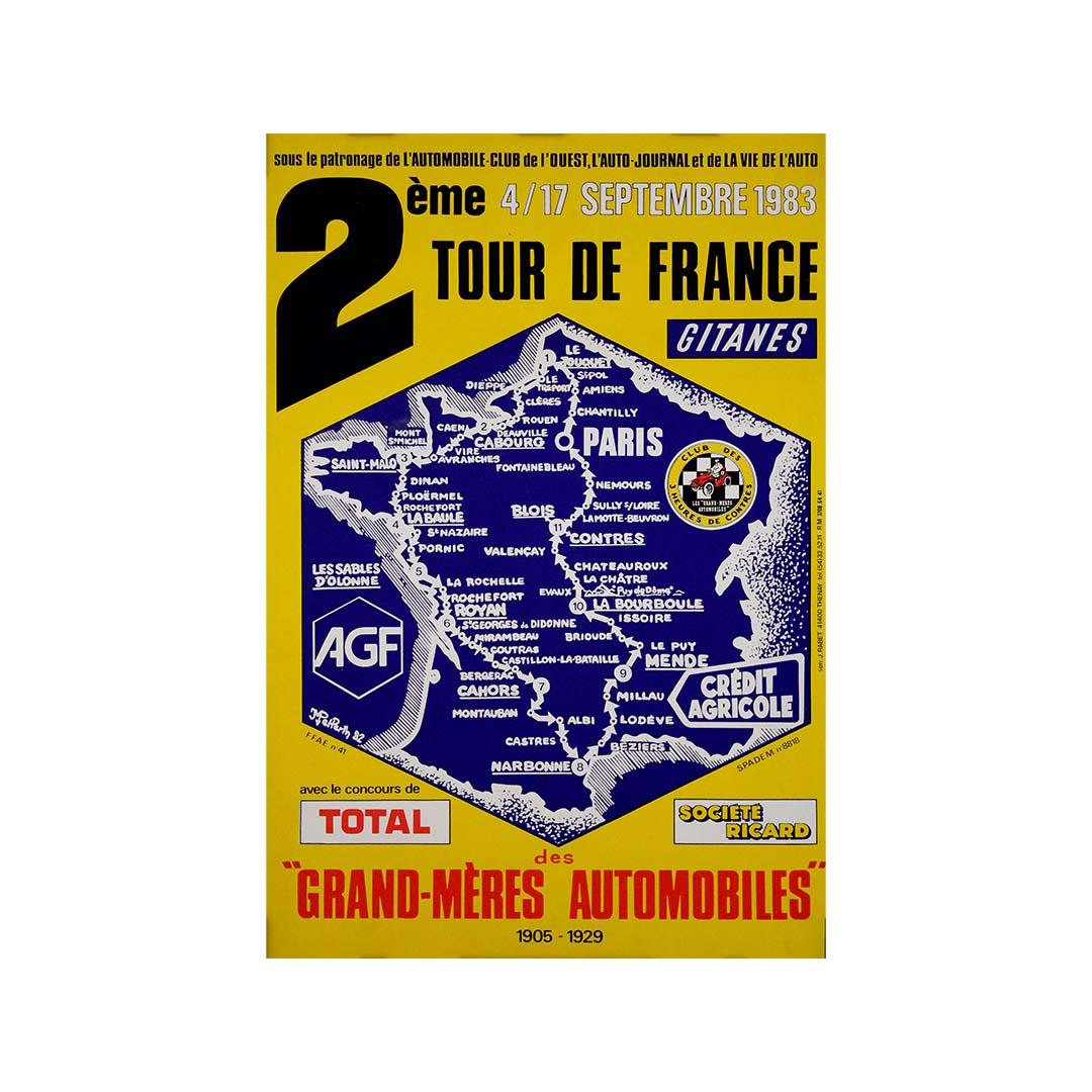 Affiche originale de 1983 pour le 2e Tour de France des 