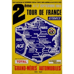 1983 original poster for the 2nd Tour de France des "Grand-mères automobiles"