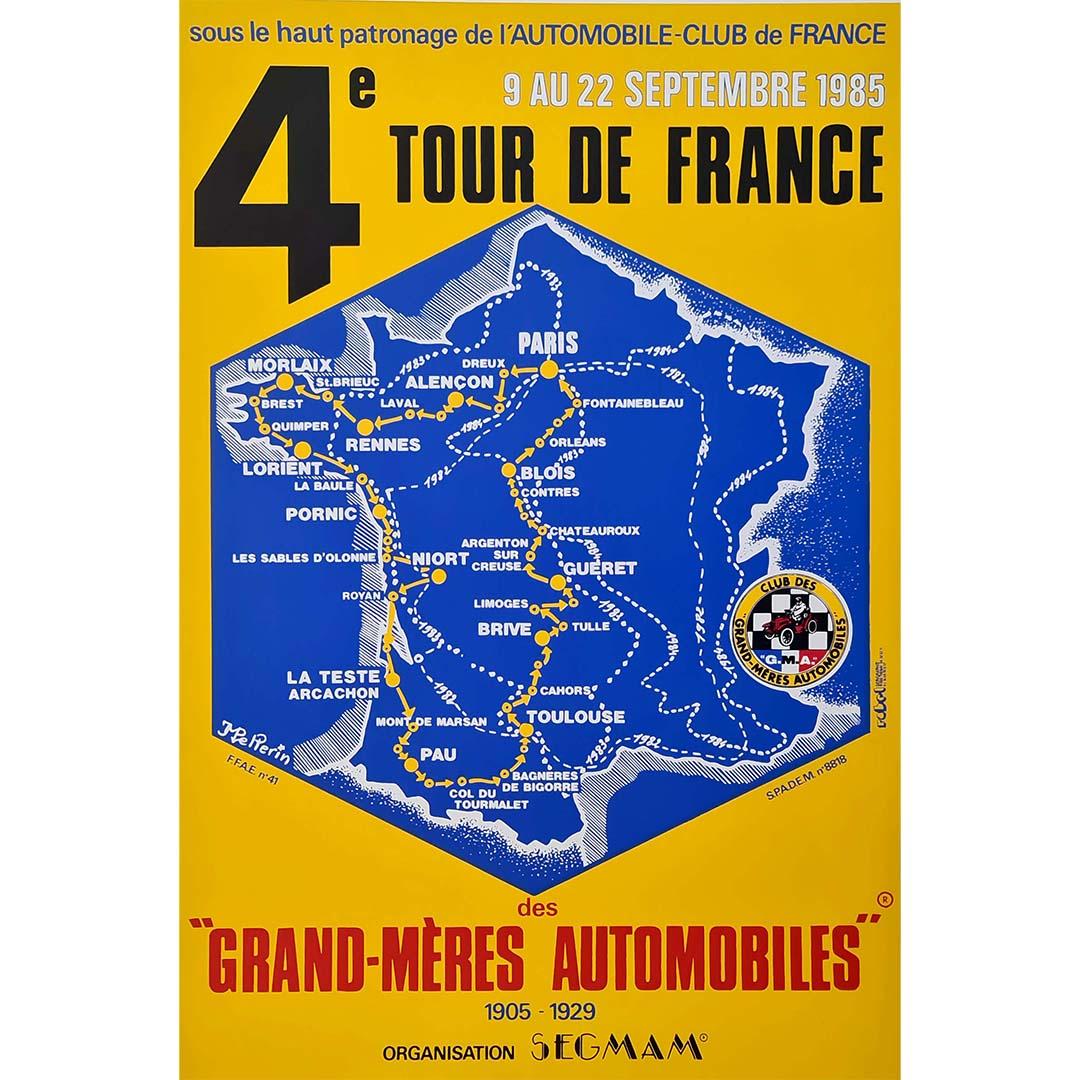 Original poster to promote the 4th Tour de France of the Grand-mères automobiles For Sale 2