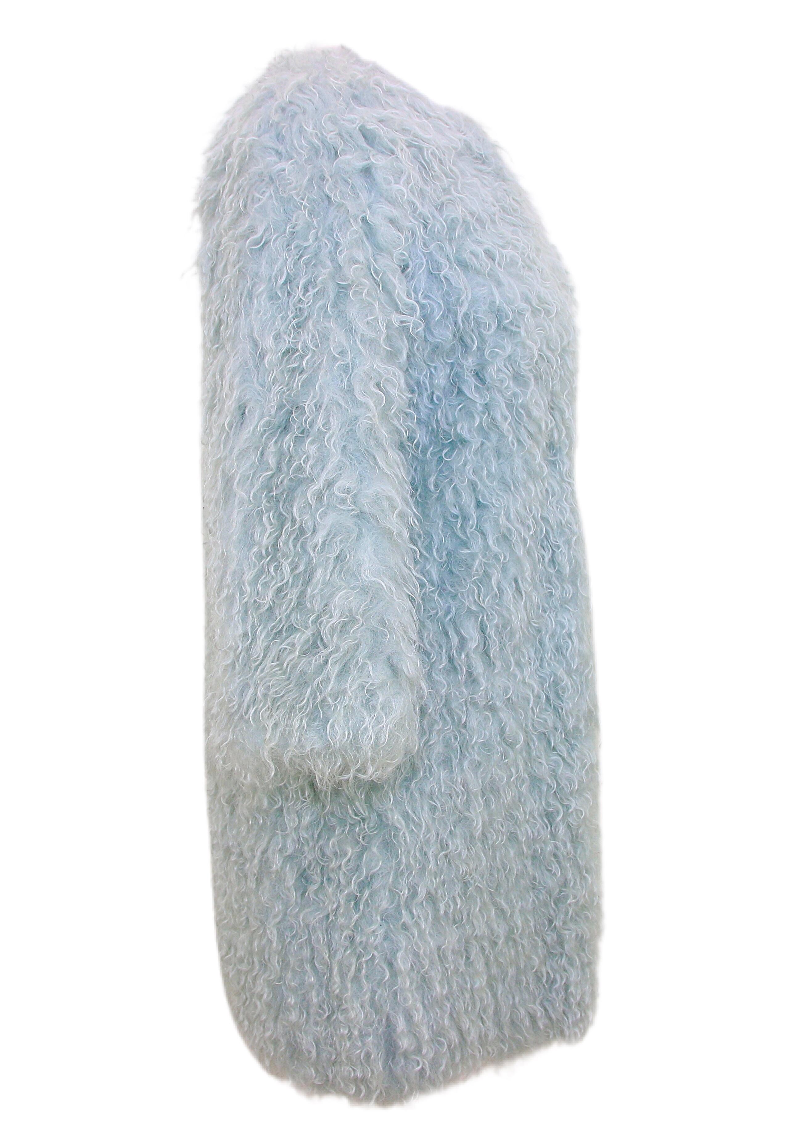 Pelush Baby Blue Mohair Coat For Sale 2