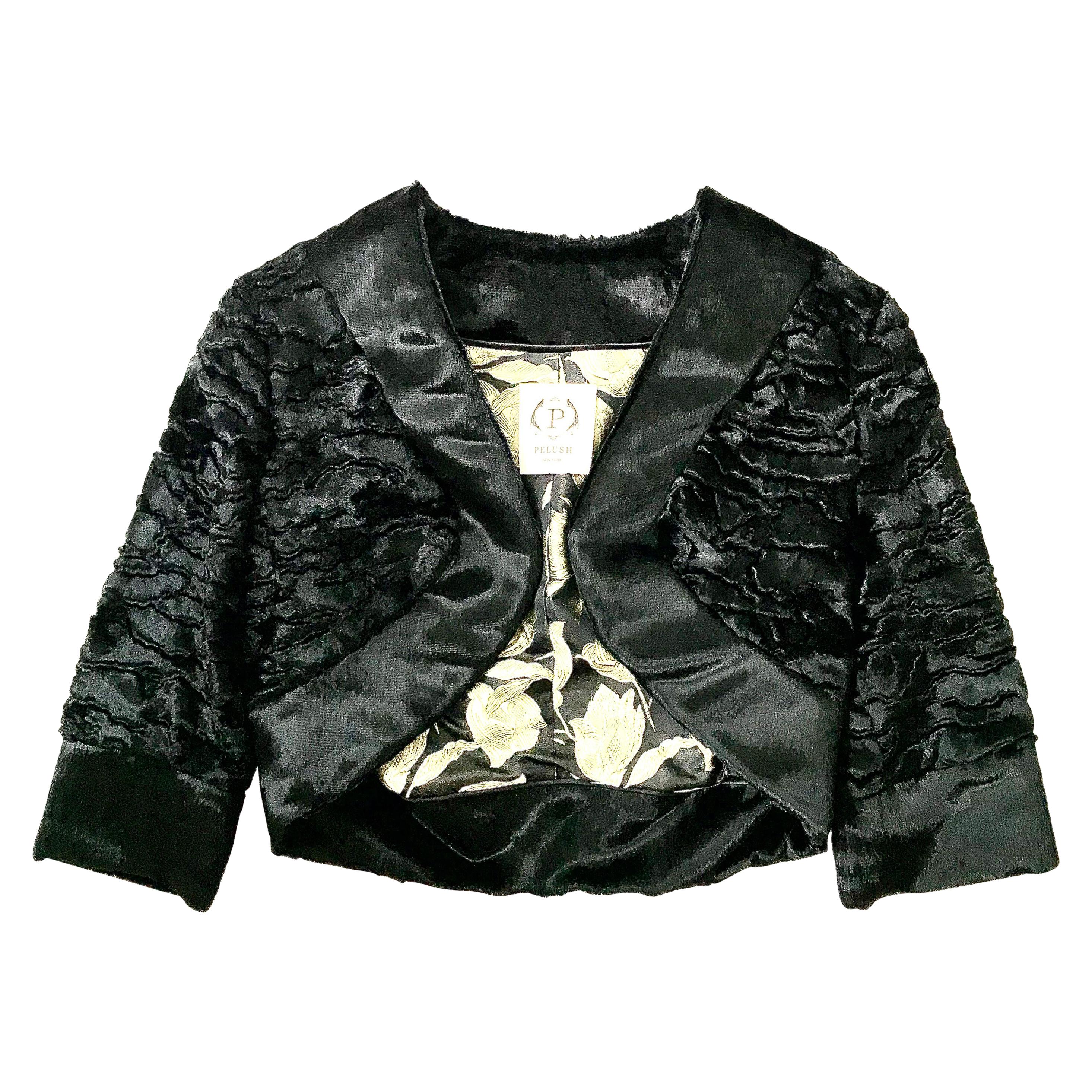 black faux fur bolero jacket