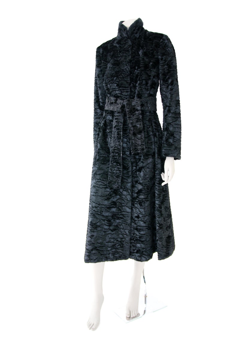 Pelush Black Faux Fur Astrakhan Coat - Small For Sale at 1stDibs ...