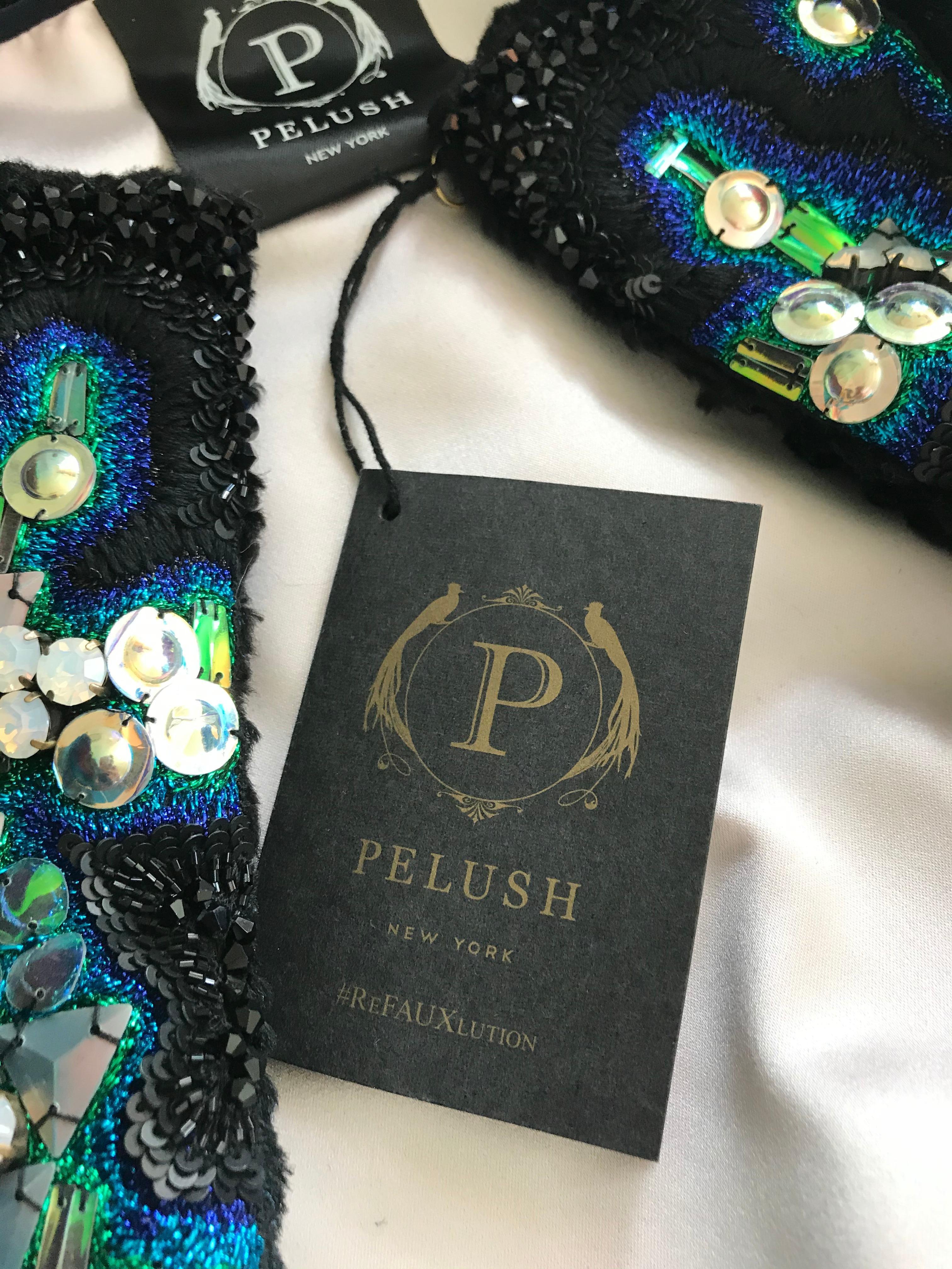 Pelush Blue Faux Fur Astrakhan Caftan Coat W/Embroidery And Detachable Hood - S For Sale 9