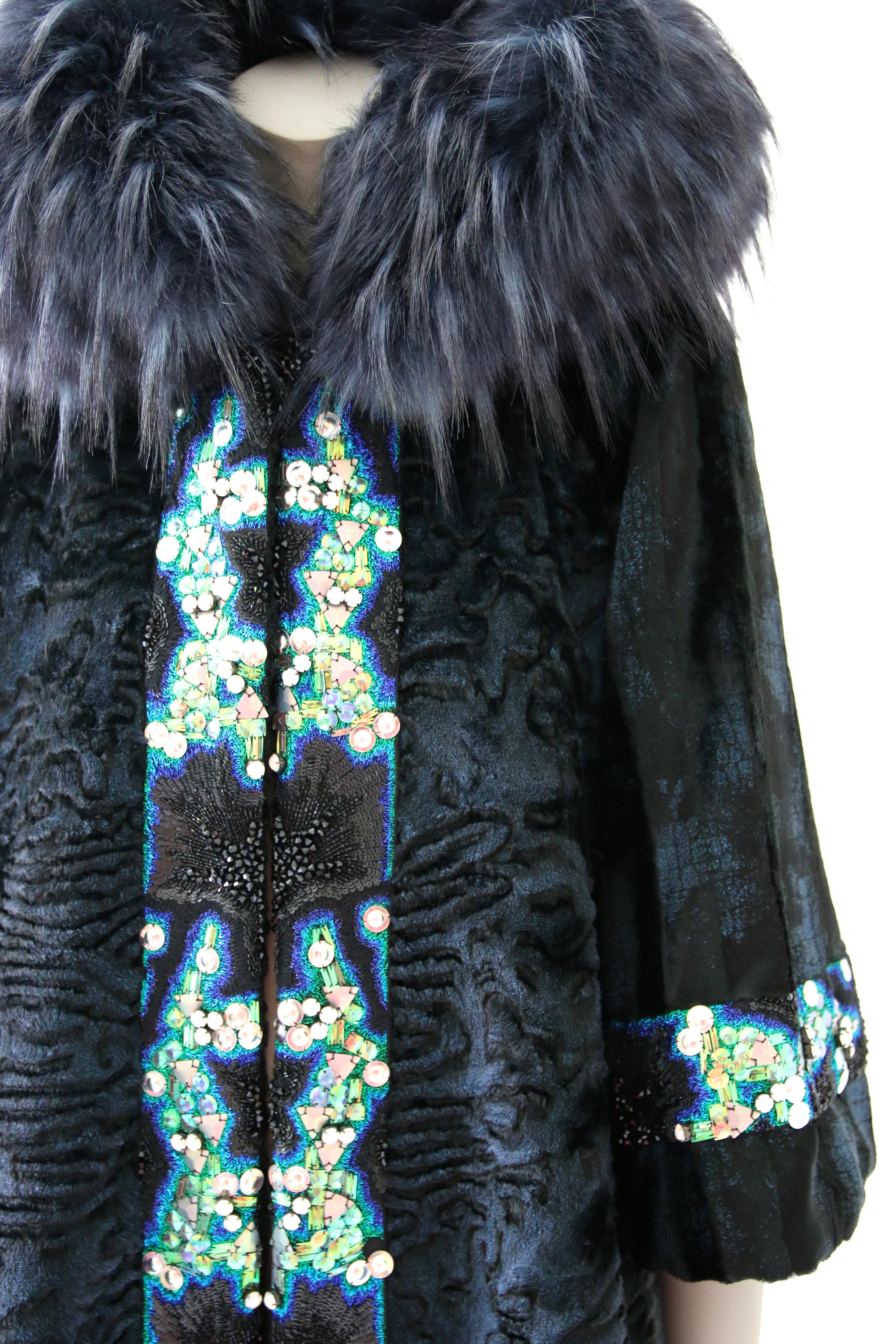 astrakhan faux fur coat