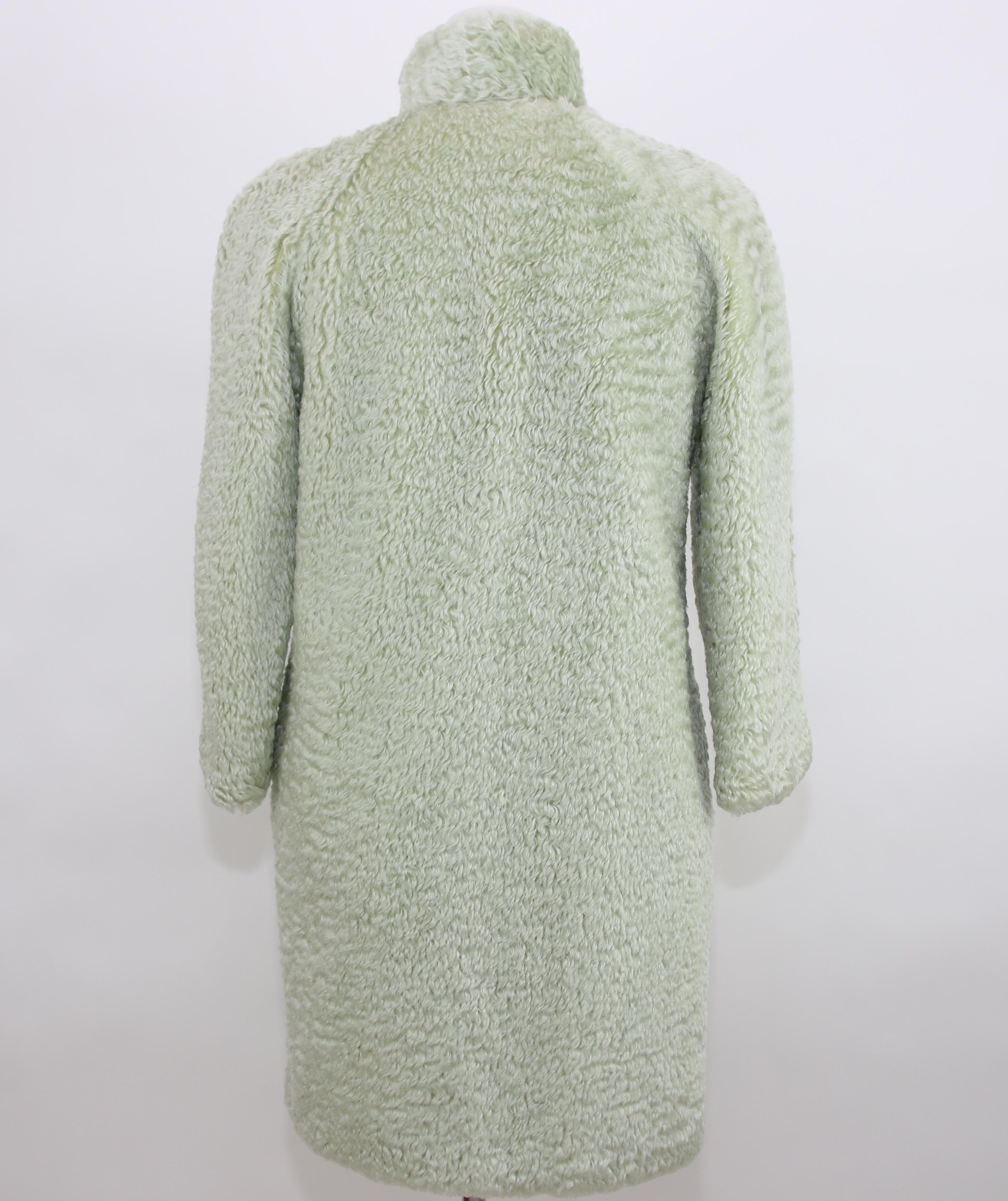 Women's Pelush Celadon Green Mohair Coat  For Sale